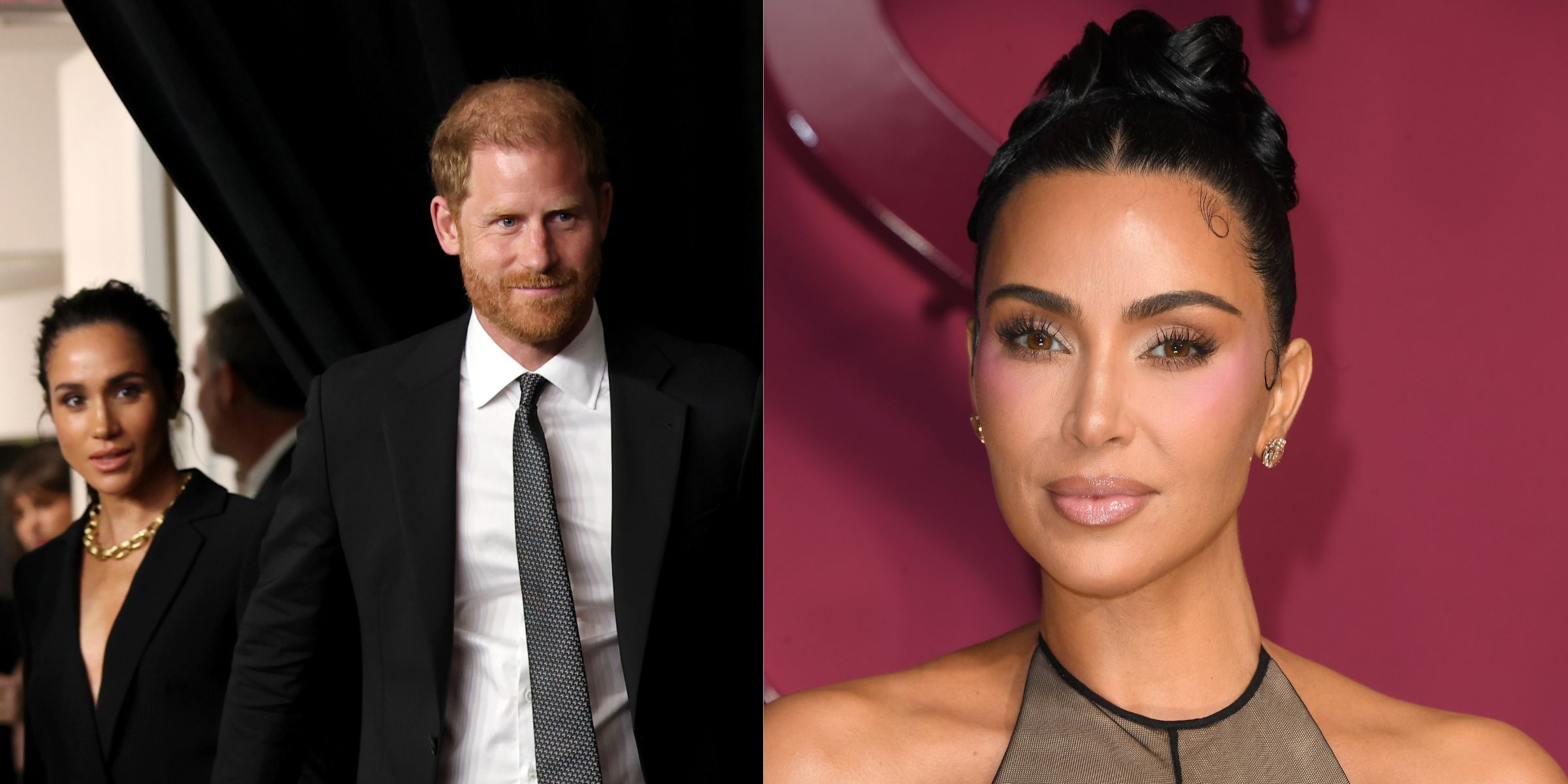 Meghan Markle and Prince Harry | Kim Kardashian | Source: Getty Images