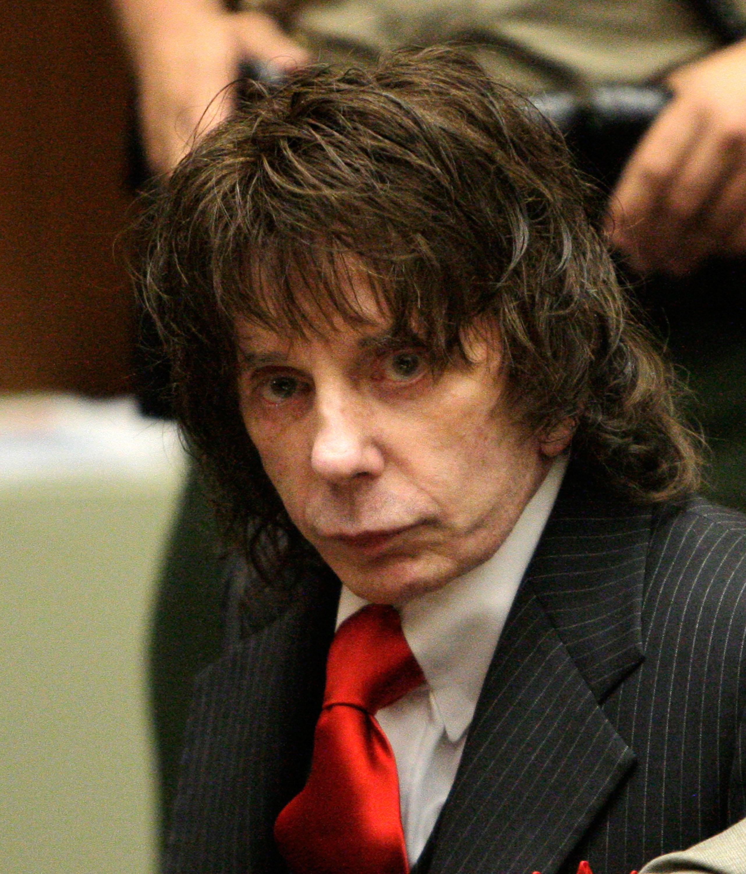 Phil Spector during his sentencing in Los Angeles Criminal Courts on May 29, 2009, for the February 2003 shooting of actress Lana Clarkson. | Source: Getty Images