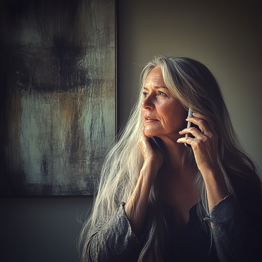 A woman talking on the phone | Source: Midjourney