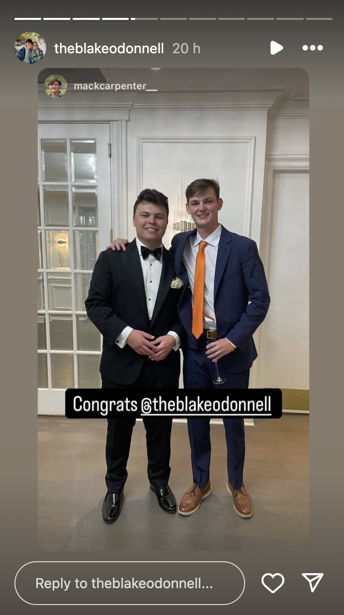 Blake ODonnell posing with a friend on Blakes wedding day, posted on August 18, 2024 | Source: Instagram/theblakeodonnell