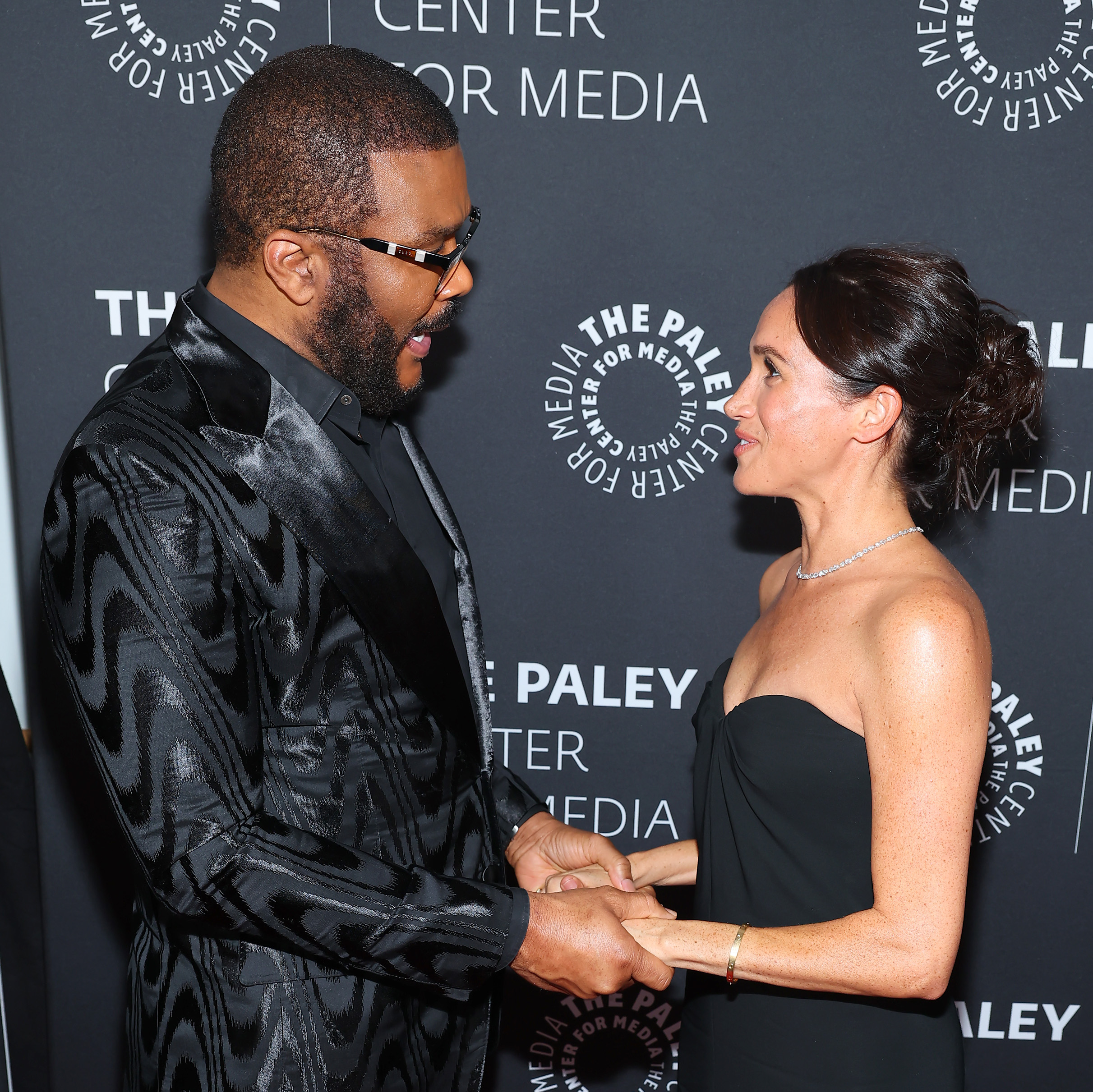 Meghan Markle and Tyler Perry at The Paley Center for Media's Paley Honors Fall Gala Honoring Perry on December 4, 2024, in Beverly Hills, California | Source: Getty Images