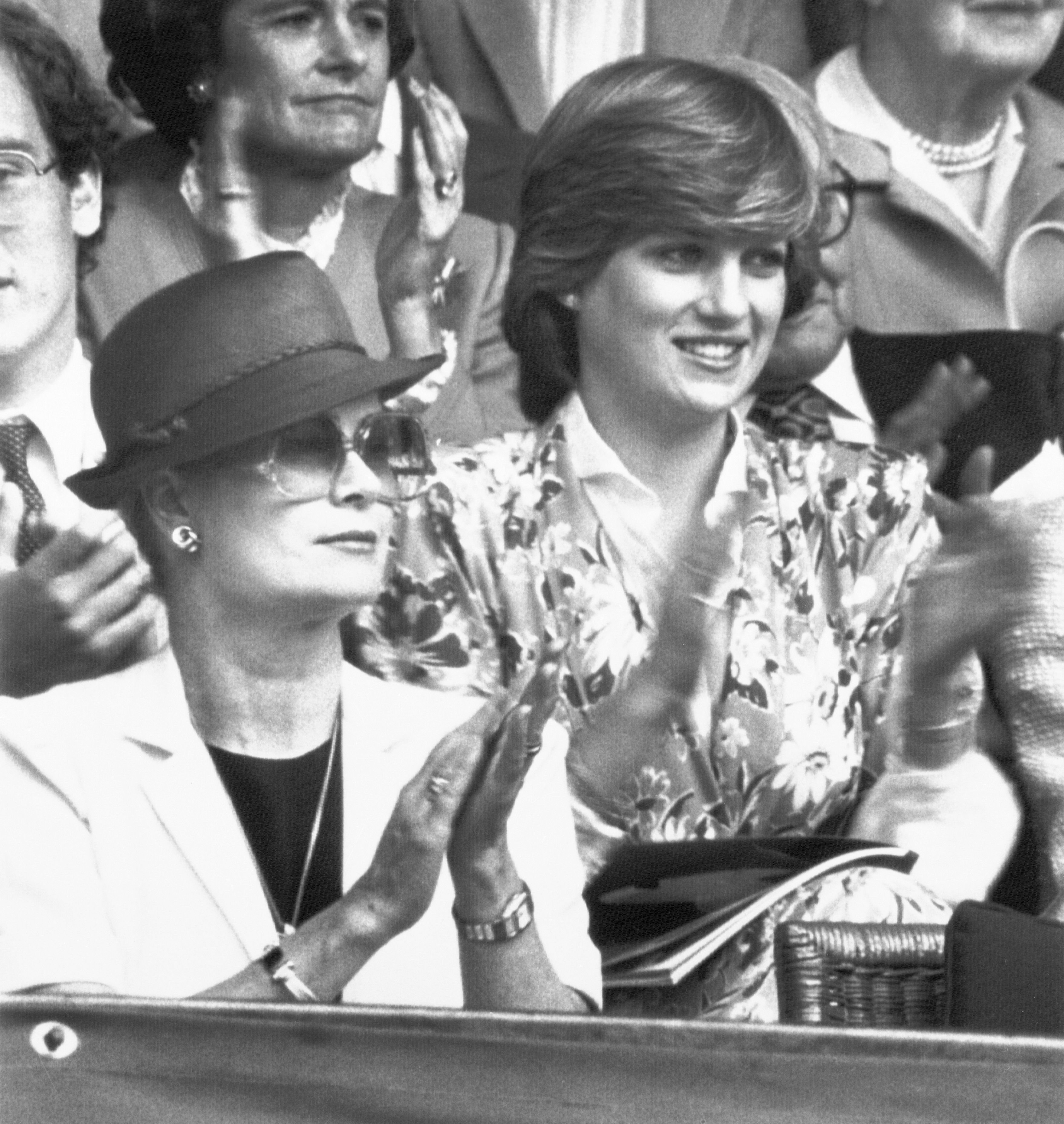 Princess Grace of Monaco and Lady Diana Spencer at Wimbledon's Men's Singles final on July 4, 1981. | Source: Bettmann/Getty Images
