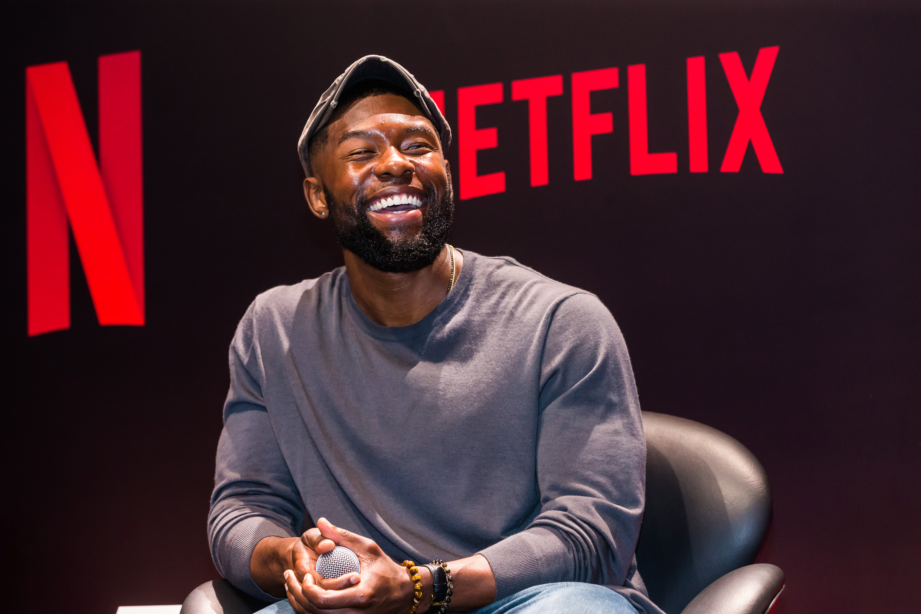 Trevante Rhodes is pictured at the Netflix "Bird Box" Press Conference on December 10, 2018, in Sao Paulo, Brazil | Source: Getty Images