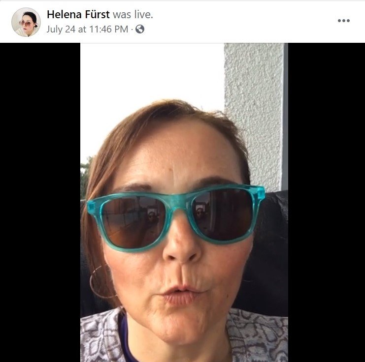 Screenshot des Facebook-Live-Videos von Helena Fürst | Quelle: Facebook/helena.fürst