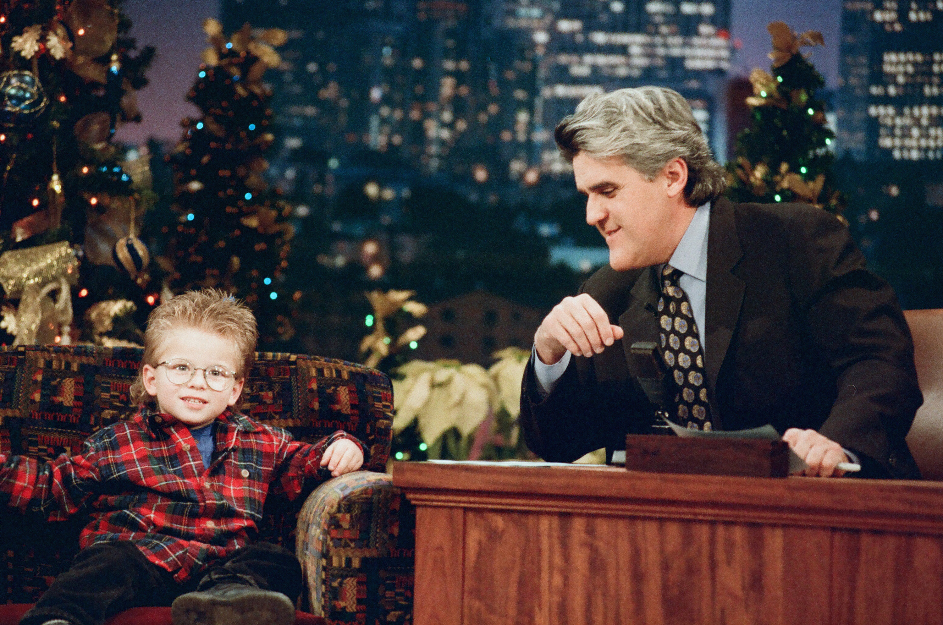 Jonathan Lipnicki on "The Tonight Show with Jay Leno" on December 26, 1996. | Source: Getty Images