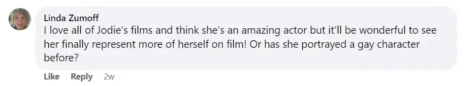 A social media user comments on a movie trailer post | Source: Facebook/LesLady