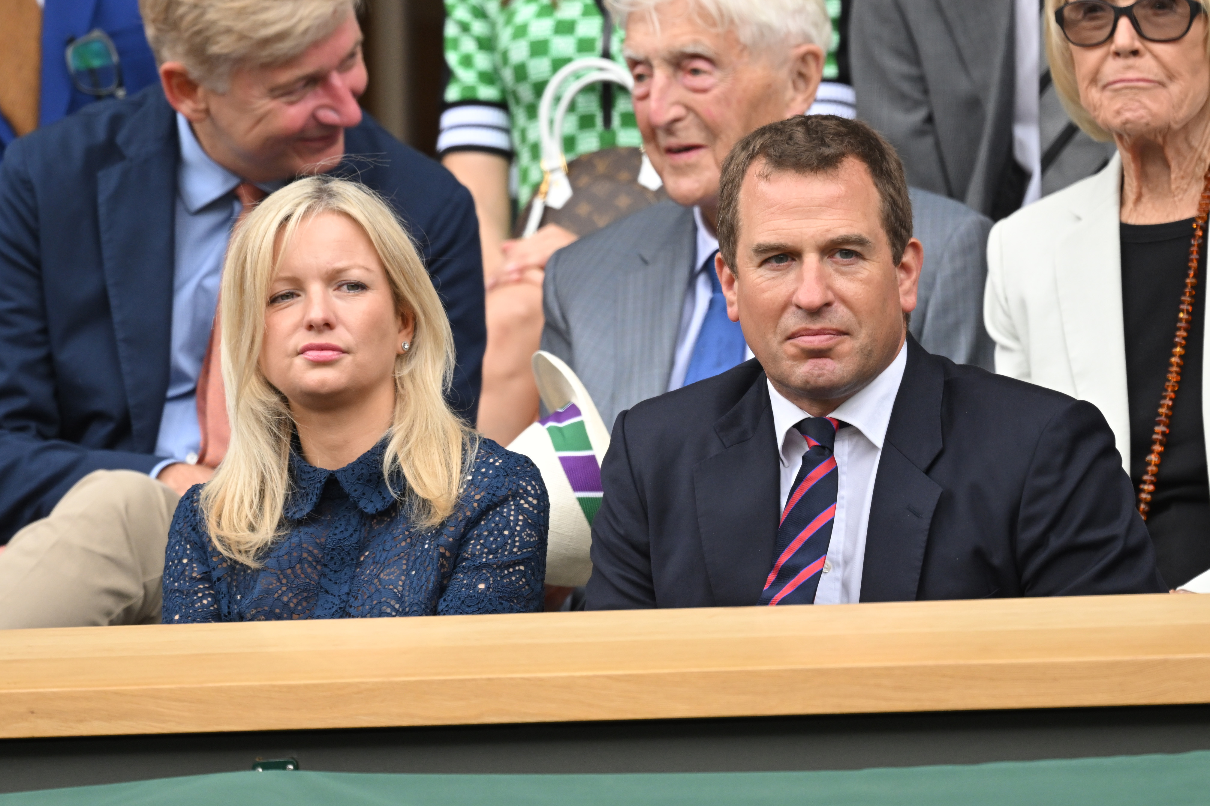 Peter Phillips and Lindsay Wallace  at All England Lawn Tennis and Croquet Club on July 6, 2022 in London, England | Source: Getty Images