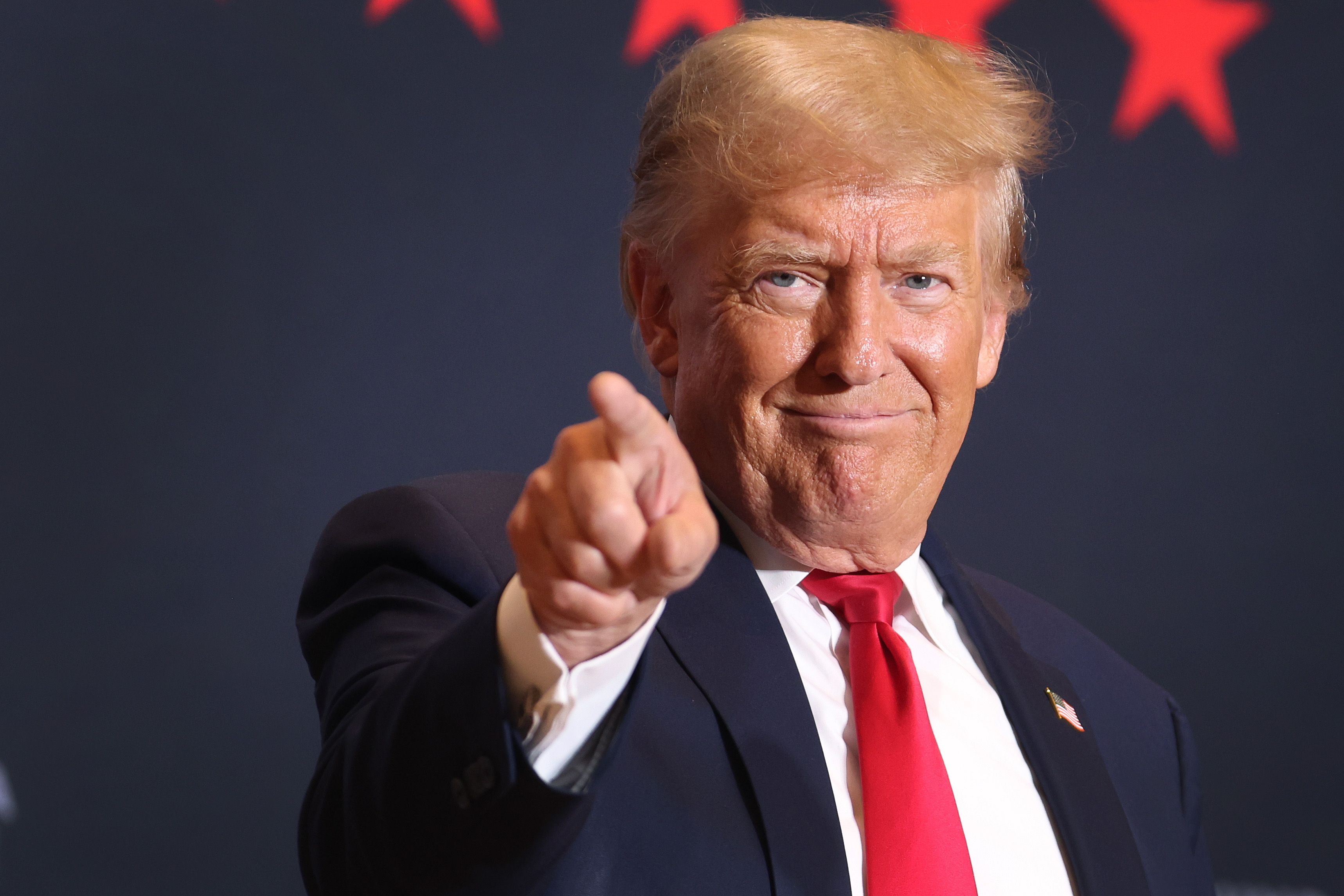 Donald Trump in Cedar Rapids, Iowa for a rally on October 7, 2023 | Source: Getty Images