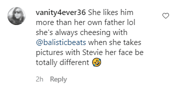 A fan's comment on a photo of Balistic Beats and Stevie J's daughter Bonnie on daughter's day. | Photo: Instagram/Joseline