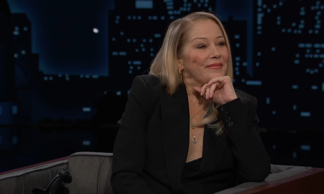 Christina Applegate as seen in Jimmy Kimmel Live show on February 24, 2026 | Source: YouTube/Jimmy Kimmel Live