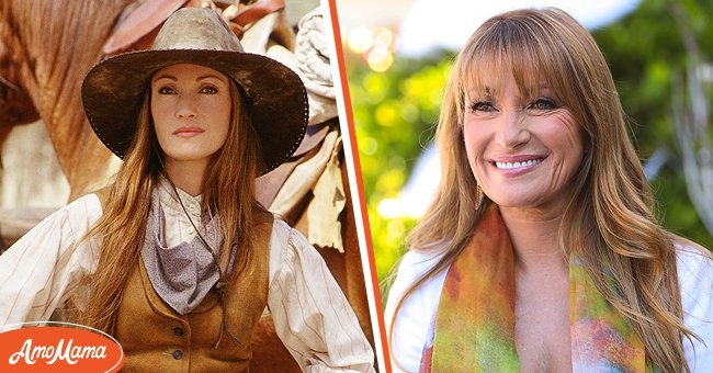 [Left] Promotional portrait of British actress Jane Seymour as 'Dr. Quinn, Medicine Woman: the Movie,' 1999: [Right] Actress Jane Seymour visits Hallmark Channel's "Home & Family" at Universal Studios Hollywood on November 01, 2019. | Source: Getty Images