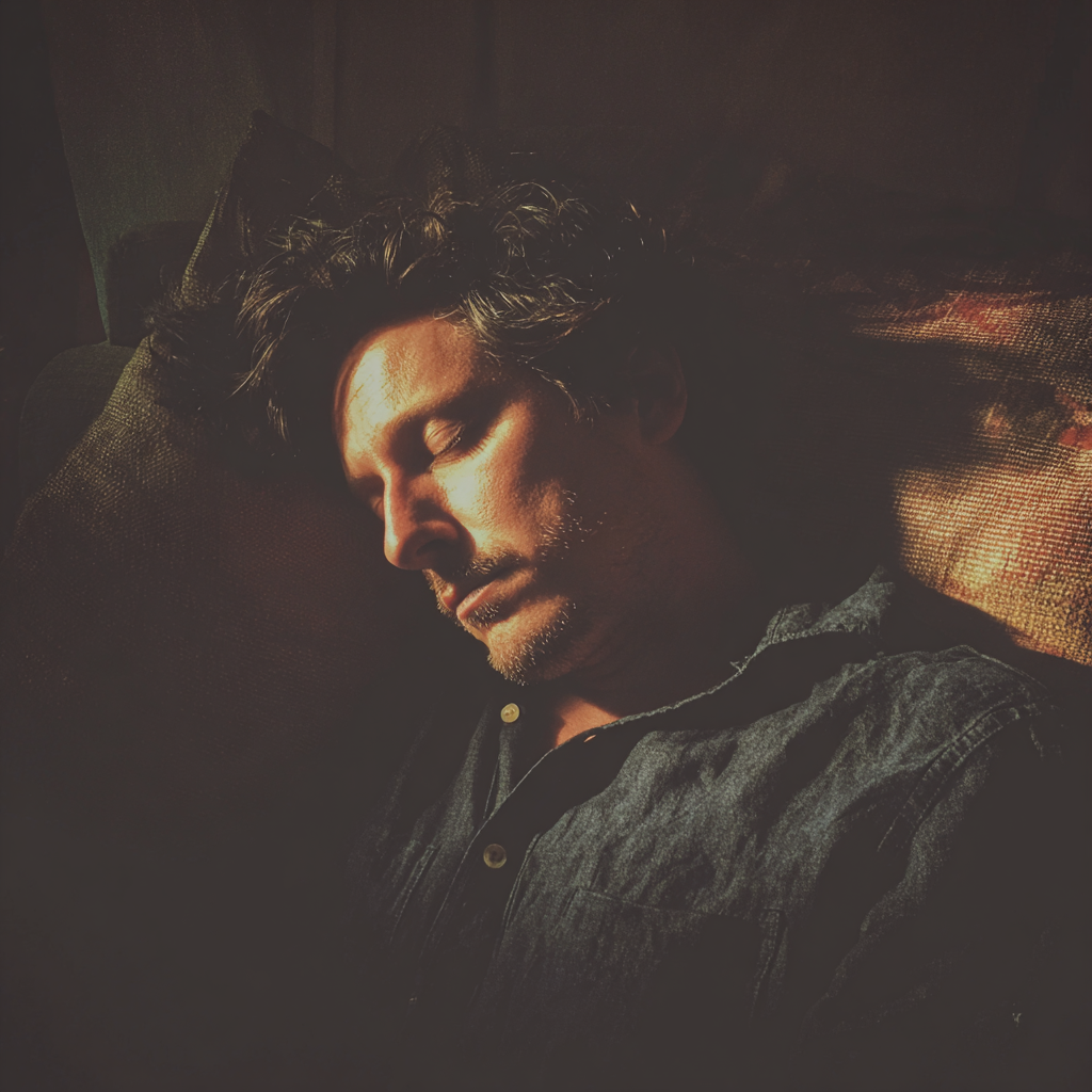 A man sleeping on a couch | Source: Midjourney