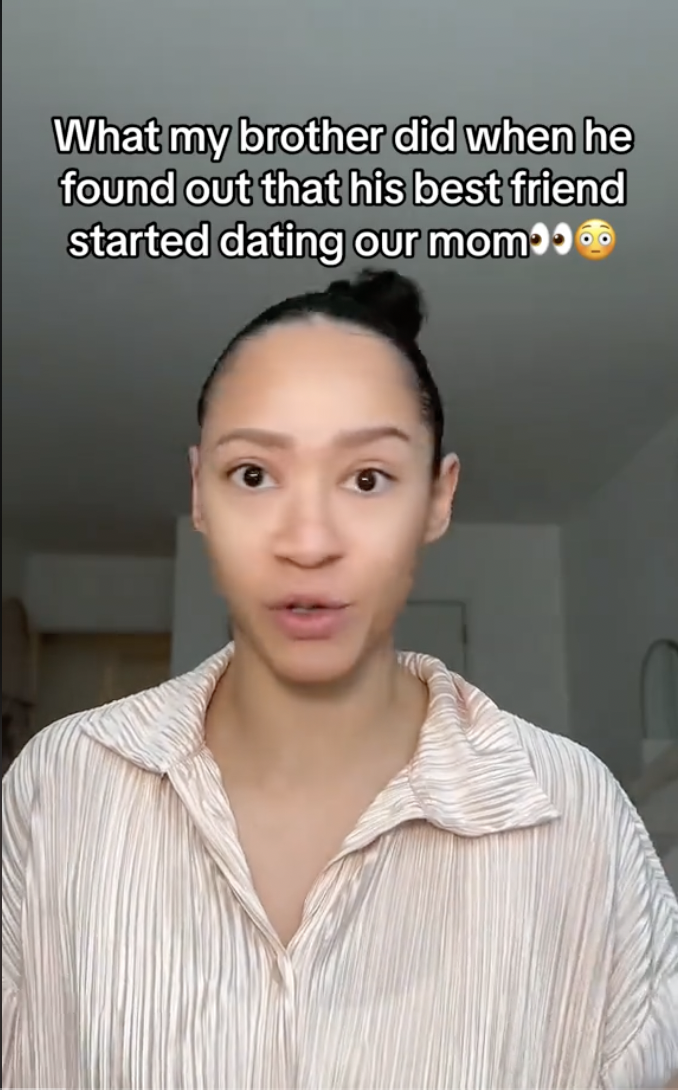 Alicia Holloway in a clip where she narrates what her brother did when he learned their mom was dating his best friend | Source: tiktok/aliciamaeholloway