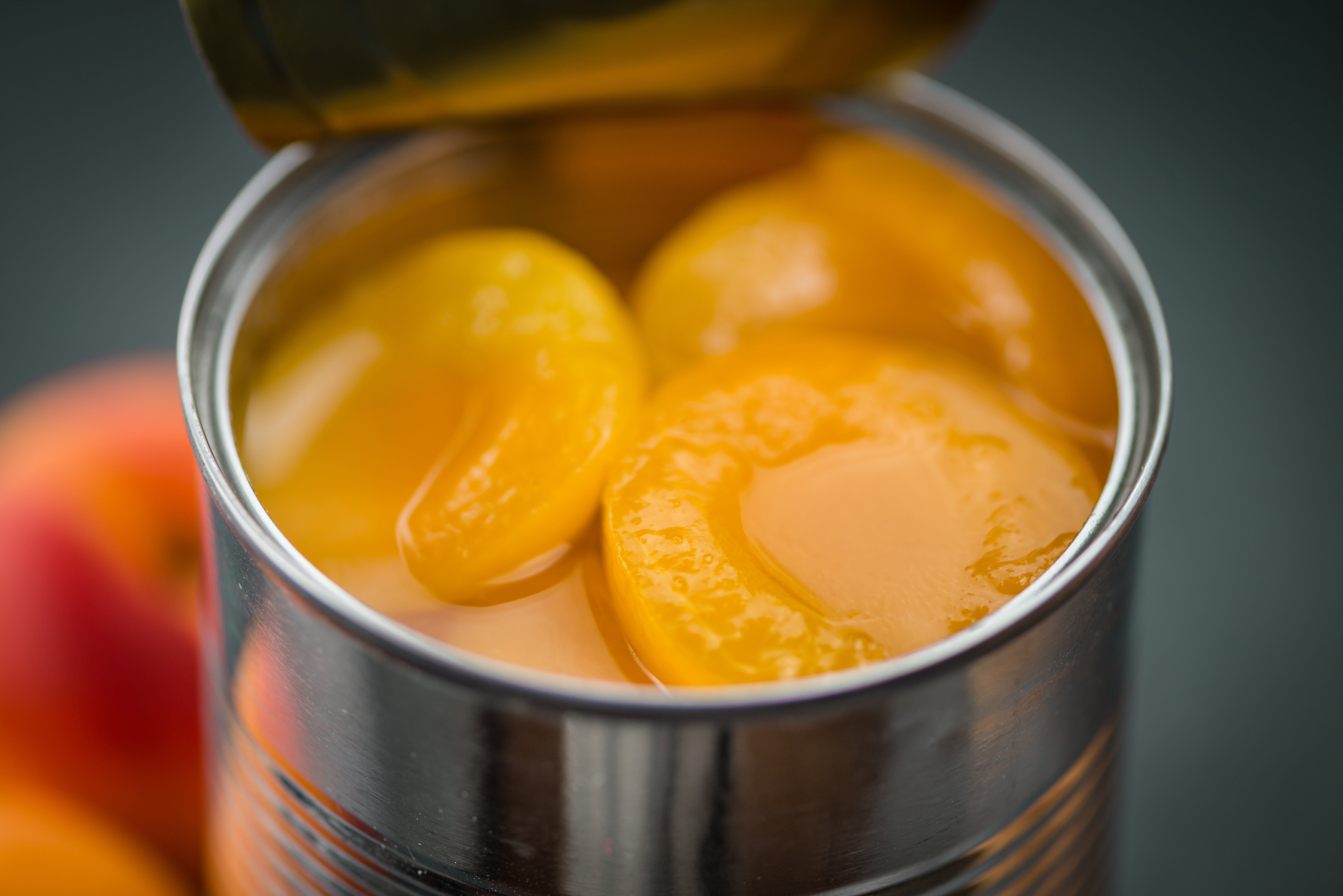 A can of peaches. Image credit: Shutterstock