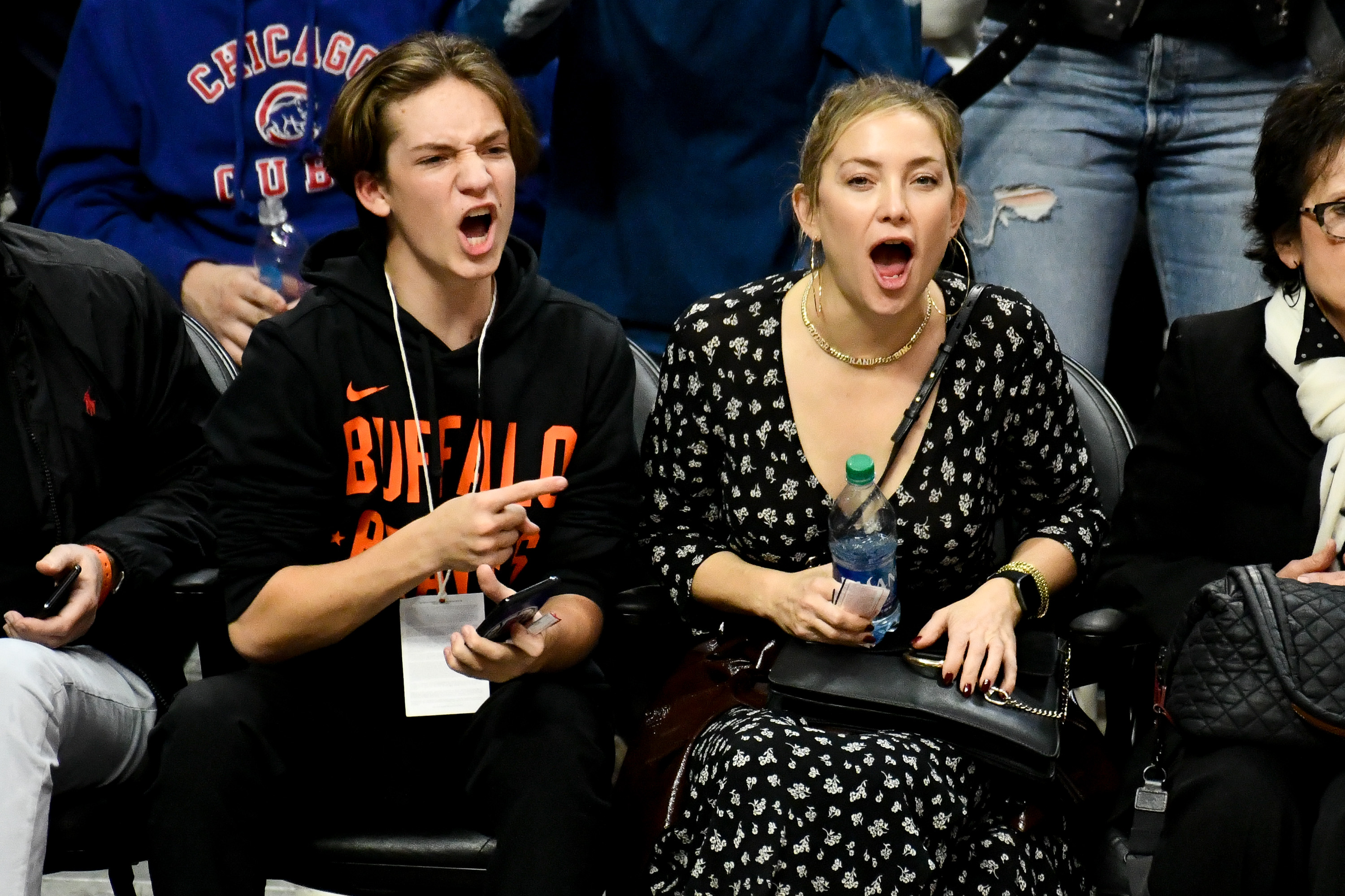Kate Hudson and her son Ryder Robinson at Staples Center on November 07, 2019. | Source: Getty Images