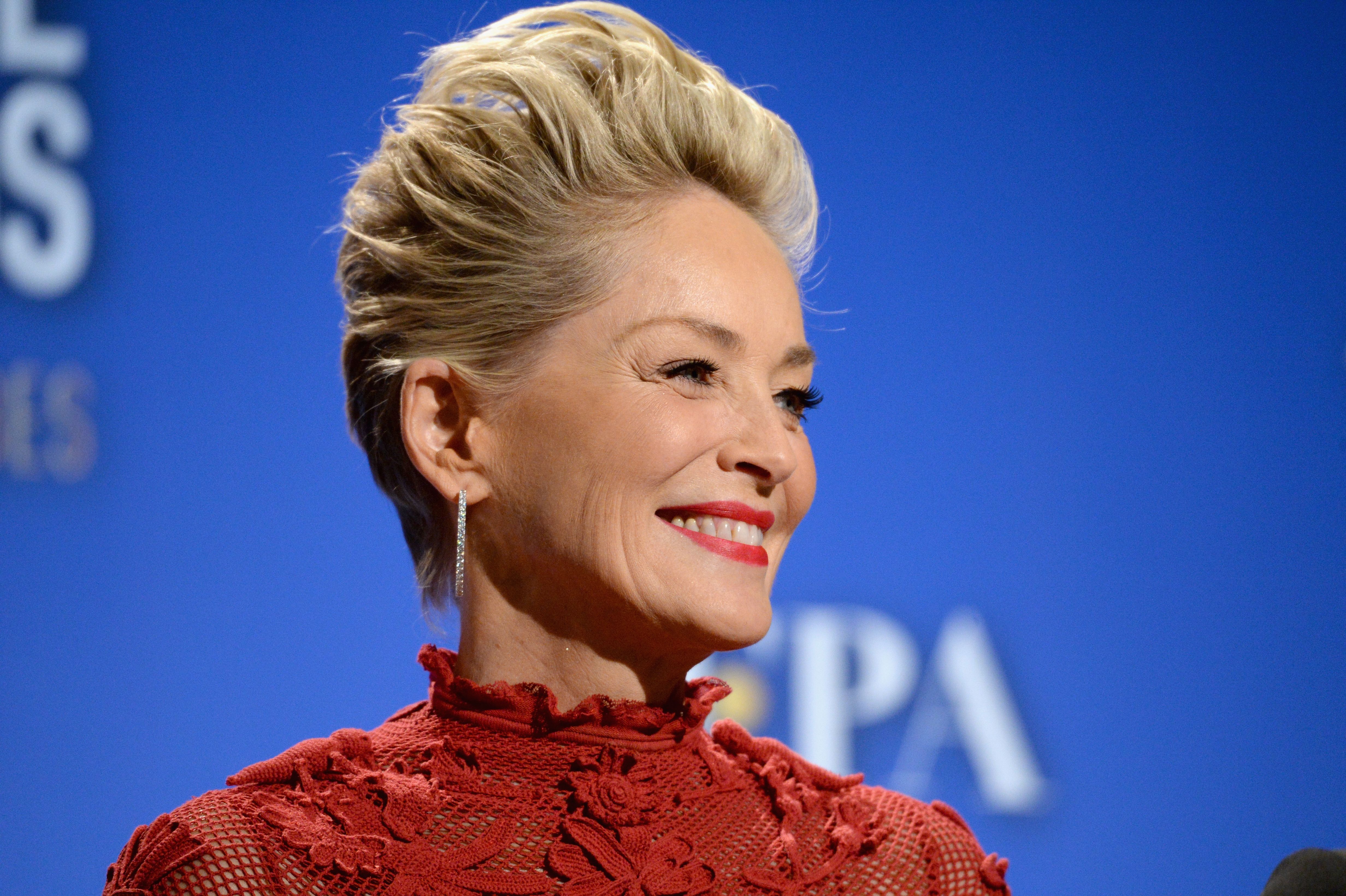 Sharon Stone during Moet & Chandon Toasts The 75th Annual Golden Globe Awards Nominations at The Beverly Hilton Hotel on December 11, 2017 in Beverly Hills, California. | Source: Getty Images