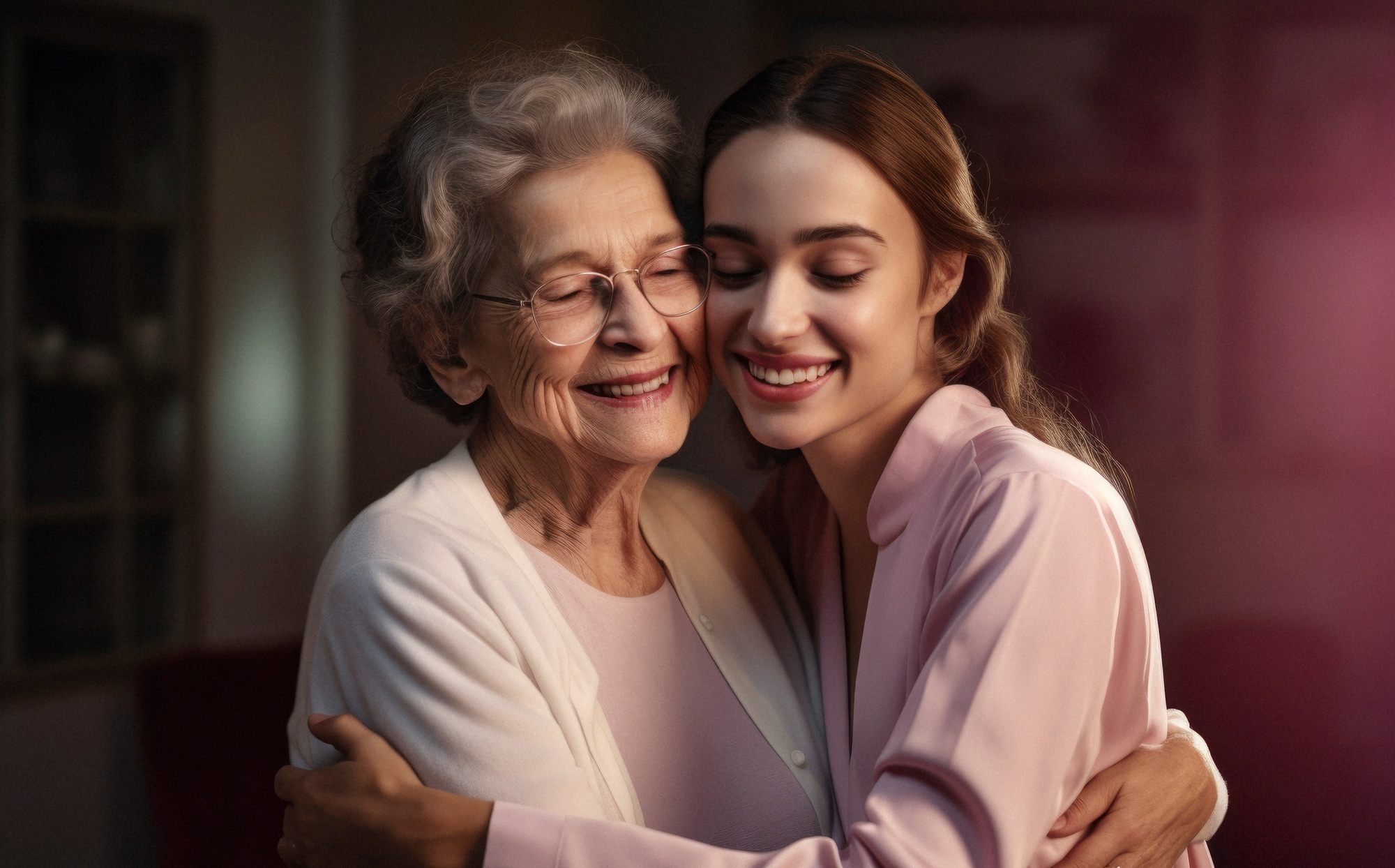 A woman hugging her grandma | Source: Freepik