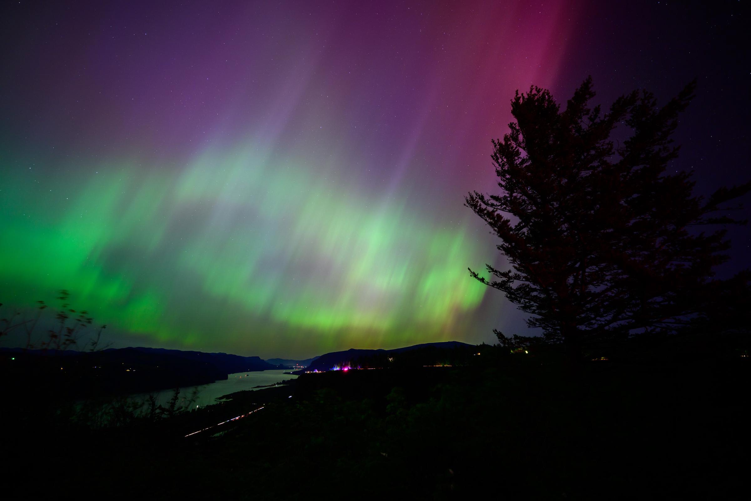 The aurora seen in Latourell, Oregon on May 11, 2024 | Source: Getty Images