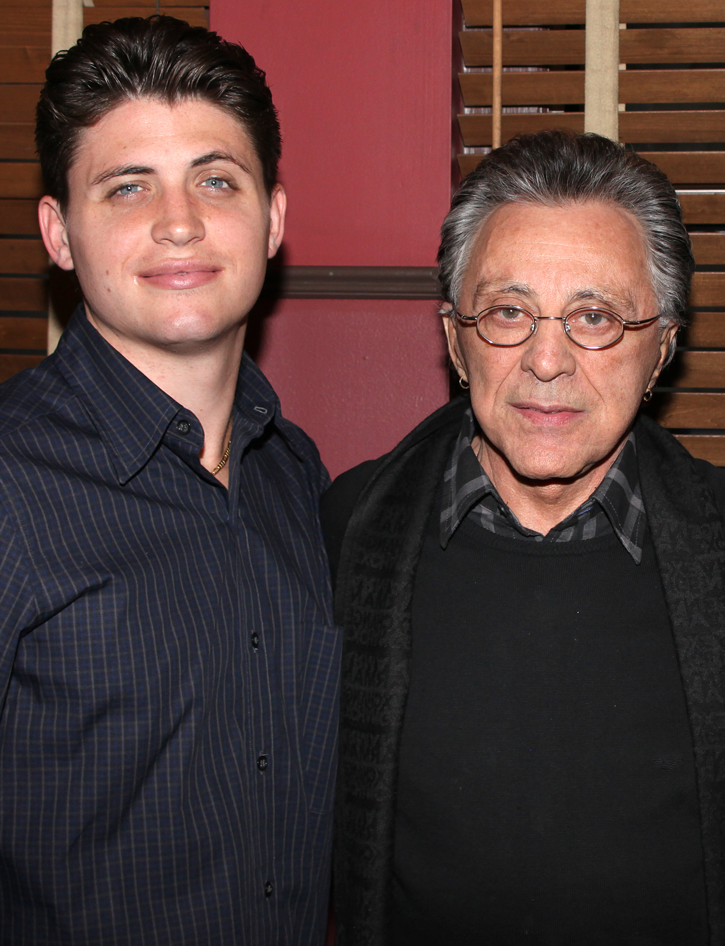 Francesco and Frankie Valli attend the unveiling of the Sardi's Portraits of Frankie Valli, Bob Gaudio, Marshall Brickman & Rick Eliceon on November 8, 2010, in New York City. | Source: Getty Images
