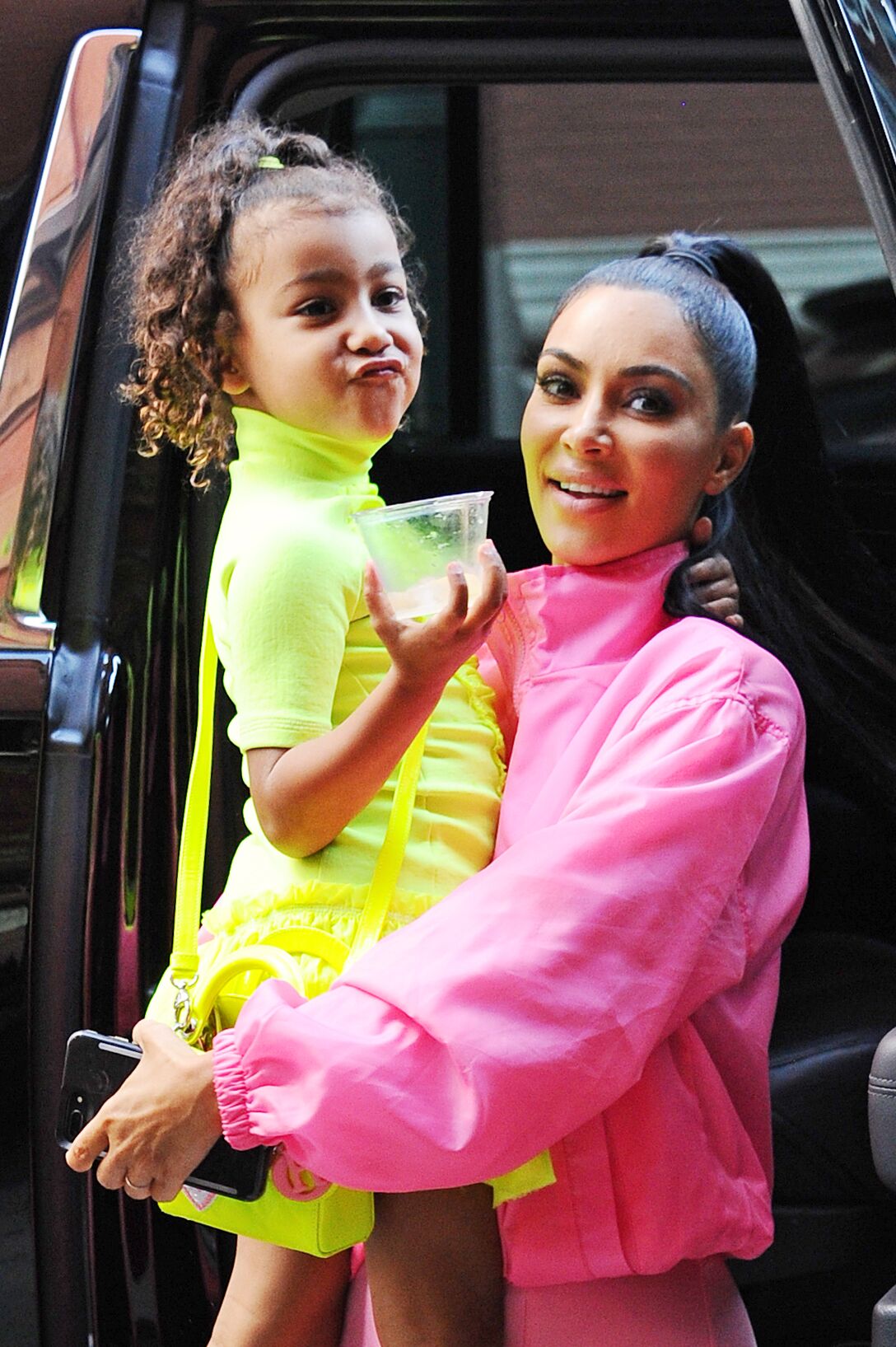 Kim Kardashian and North West seen leaving Electric Lady Studios on September 29, 2018 | Photo: Getty Images