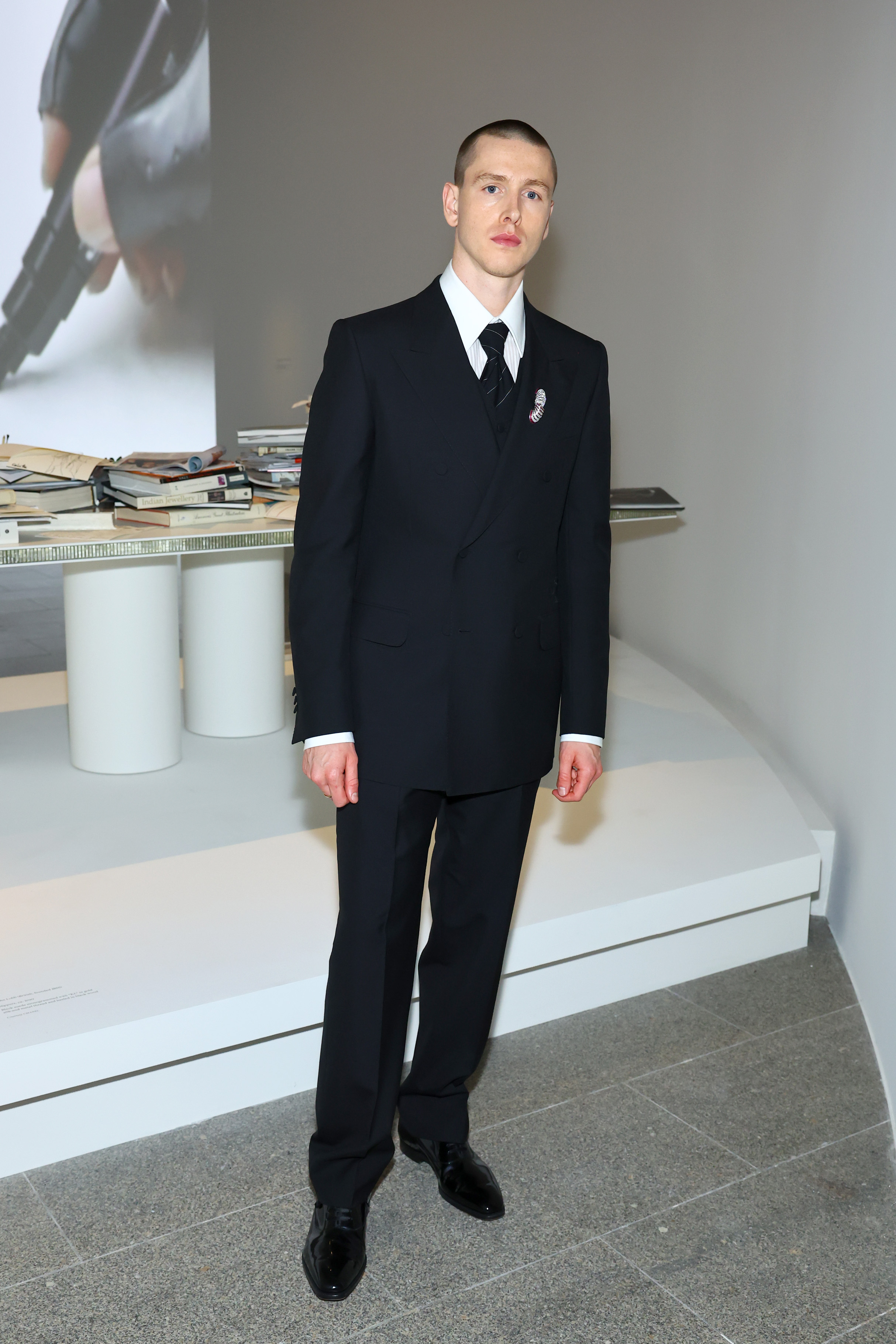 Harris Dickinson at The 2023 Met Gala Celebrating "Karl Lagerfeld: A Line Of Beauty" on May 1, 2023, in New York City. | Source: Getty Images