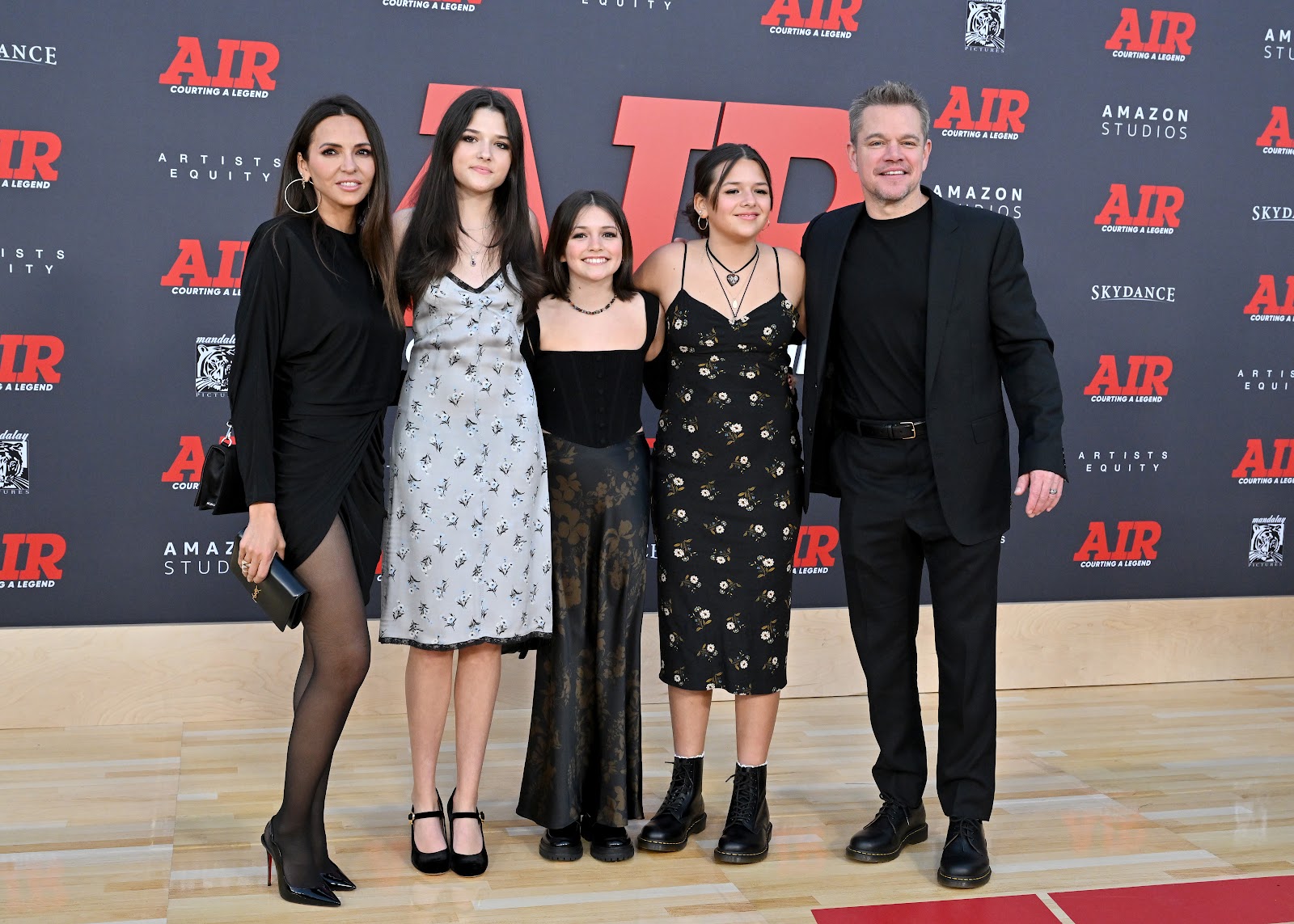 Matt Damon and Luciana Barroso with their daughters Alexia, Stella and Isabella | Source: Getty Images