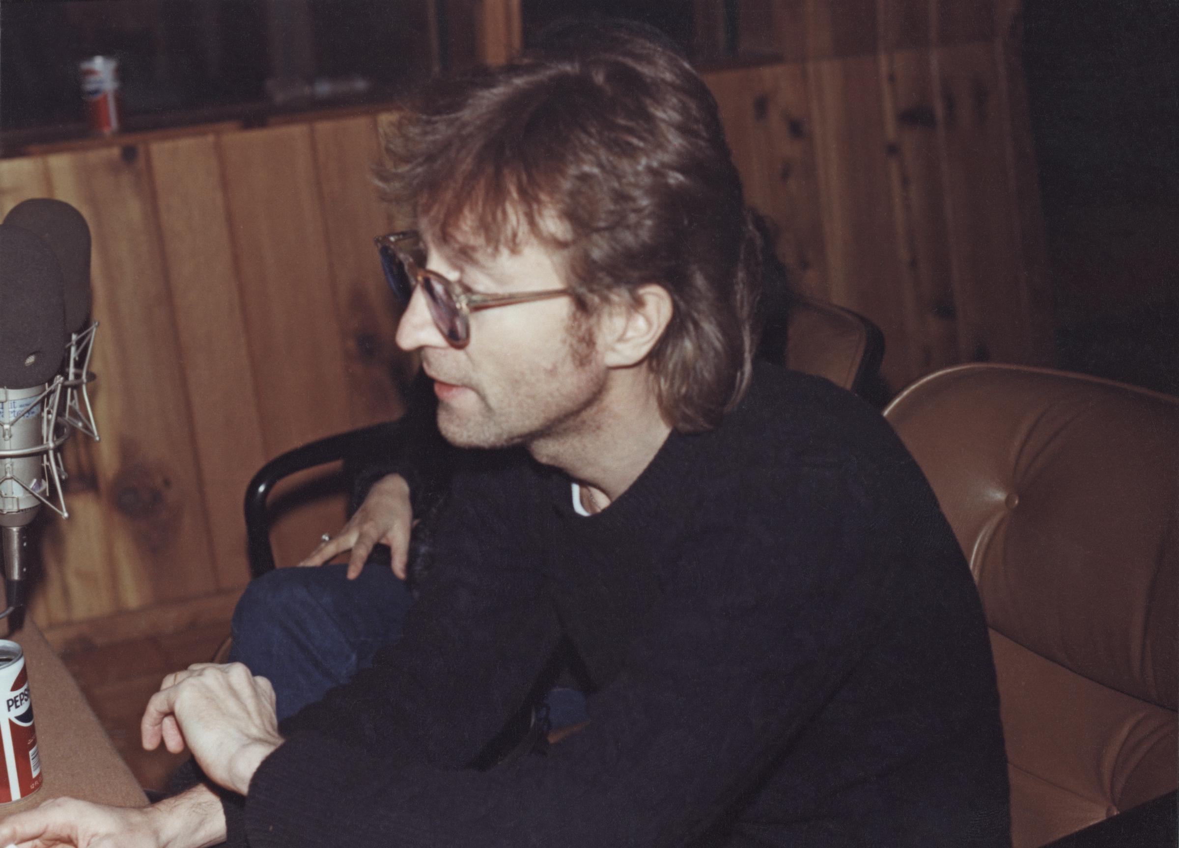 John Lennon pictured at the Hit Factory recording studio in New York on December 6, 1980. He was shot two days later. | Source: Getty Images