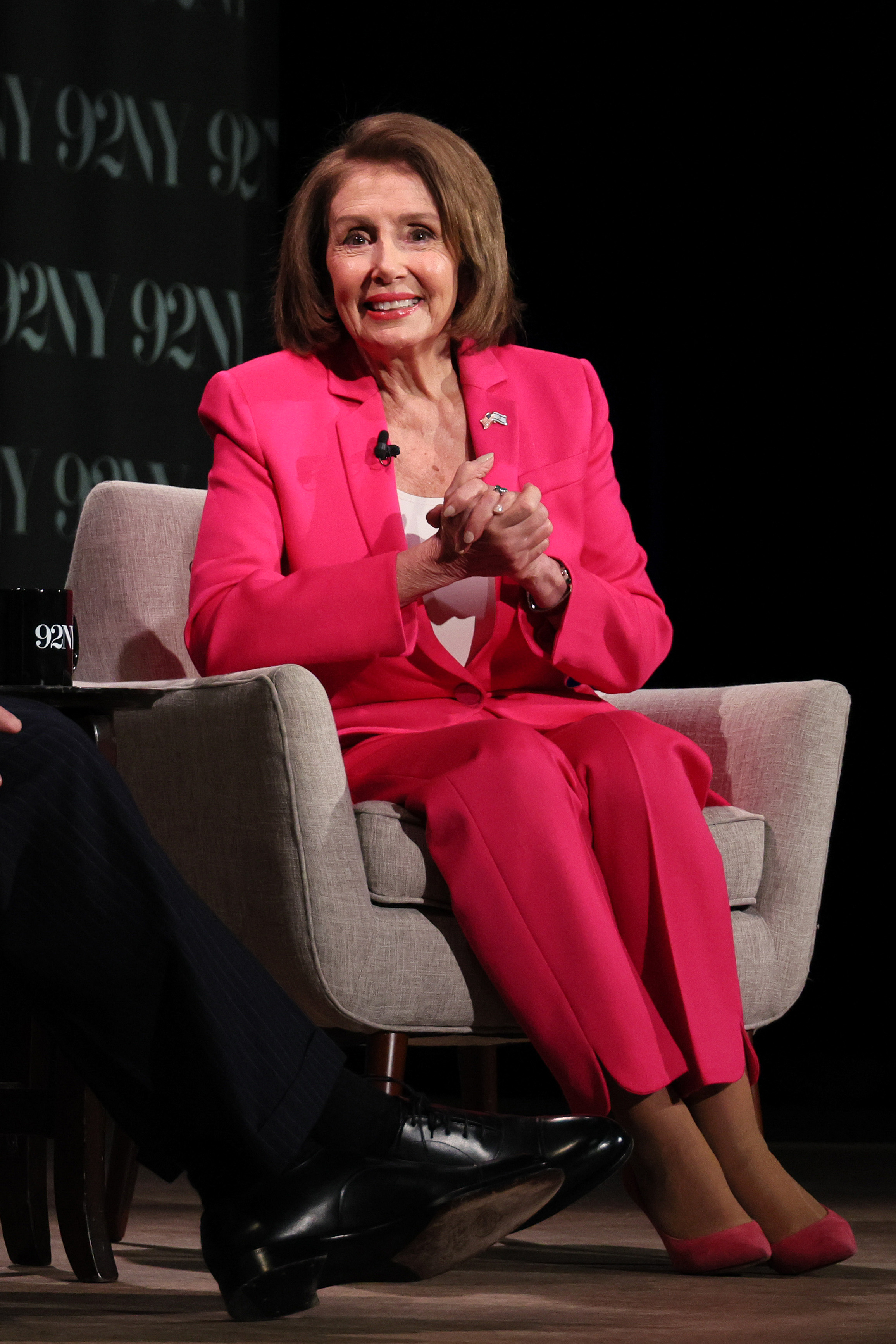 Nancy Pelosi speaks onstage during Speaker Emerita Nancy Pelosi in Conversation with David Rubenstein at 92NY on October 16, 2023, in New York City. | Source: Getty Images