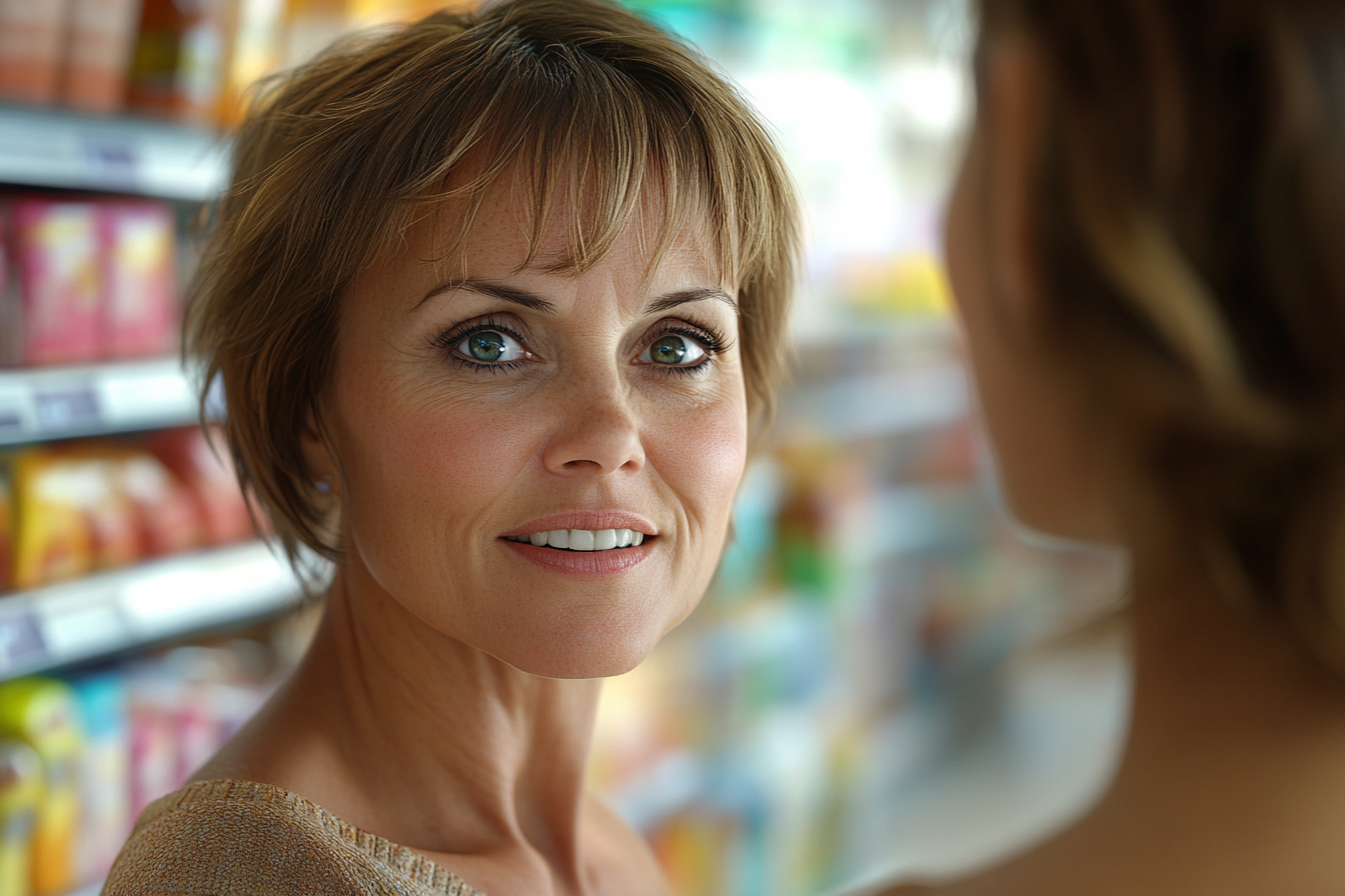 A woman in a grocery store | Source: Midjourney