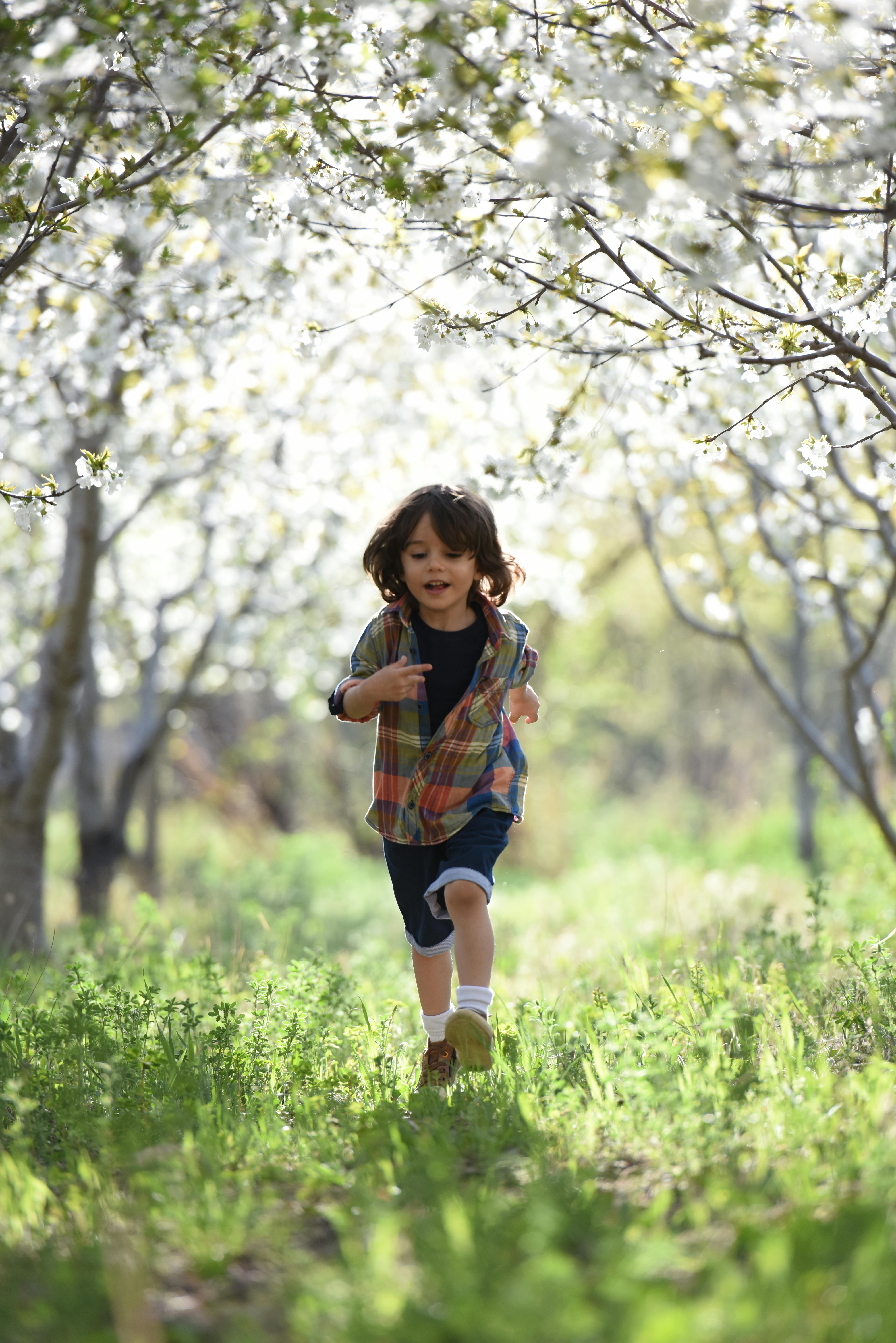 A little boy running around in a field | Source: Pexels