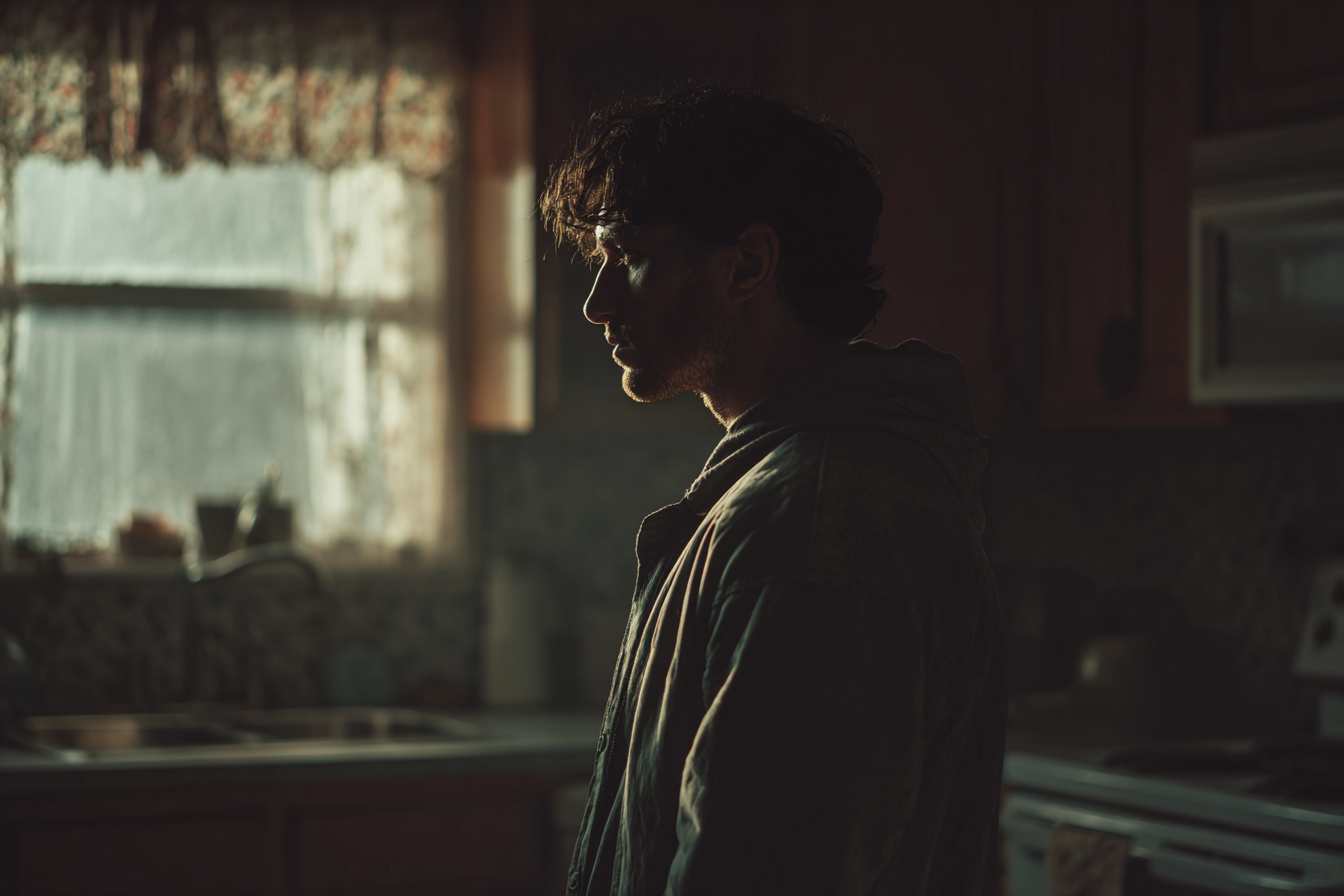 A man standing in a kitchen | Source: Midjourney