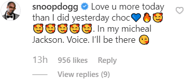 Screenshot of Snoop Dogg’s comment | Photo: Instagram Story/@princessbroadus