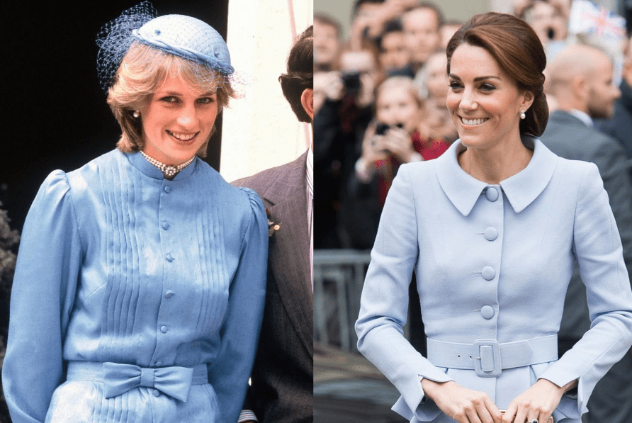 Diana de Gales en 1983 y Kate Middleton en 2011. │Foto: Getty Images