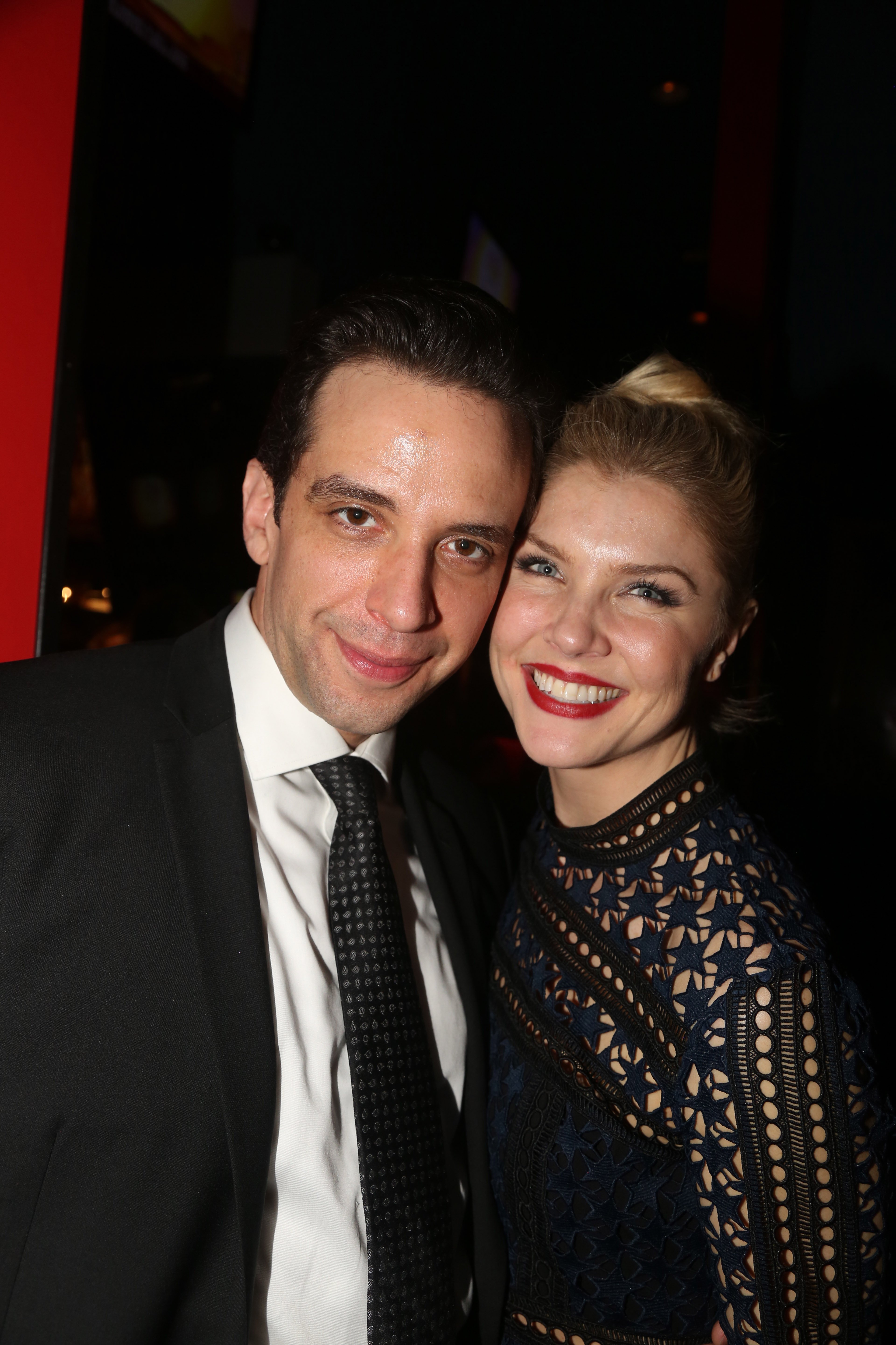 Nick Cordero and Amanda Kloots pose at the after party for the Broadway series "Crazy For You" on February 19, 2017, in New York City. | Source: Getty Images.