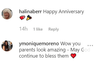 More comments left on Theresa's picture of her parents anniversaries | Instagram: @theresacaputo