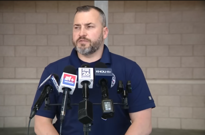 Public Information Officer Chad Rogers from the Pearland Police Department talking about Skyler Hopson discovery, from a video posted on March 11, 2026 | Source: YouTube/FOX 26 Houston