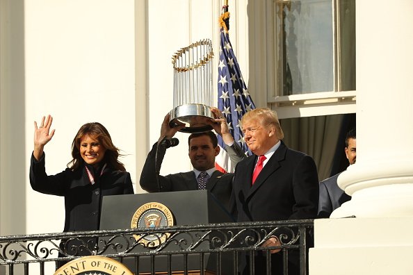 President Donald Trump and first lady Melania Trump welcome the 2019 World Series Champions, the Washington Nationals, to the White House November 4, 2019 in Washington, DC | Photo: Getty Images