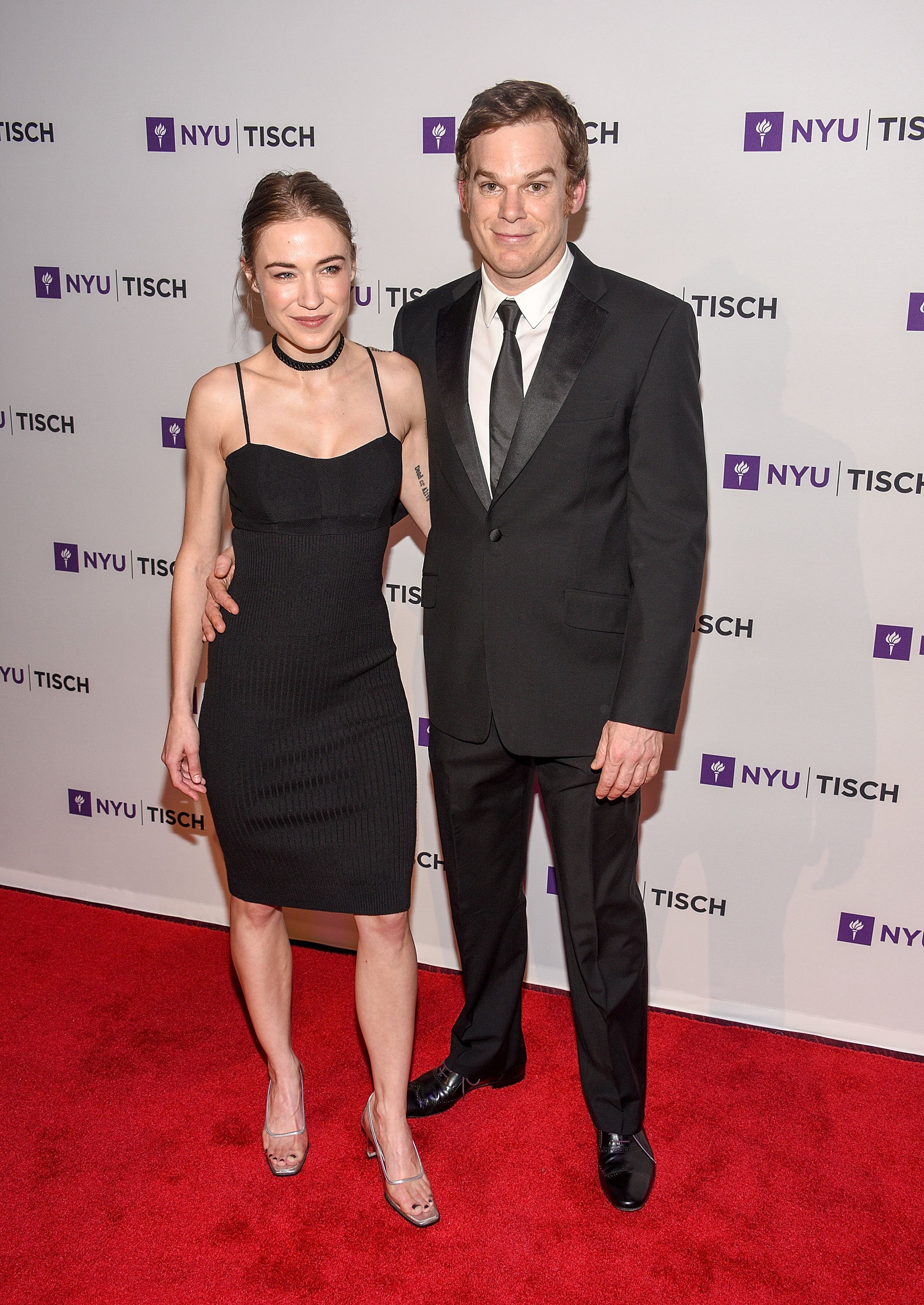 Morgan Macgregor and Michael C. Hall pose on the red carpet at the NYU Tisch School Of The Arts 2015 Gala at Frederick P. Rose Hall on May 4, 2015 in New York City | Source: Getty Images
