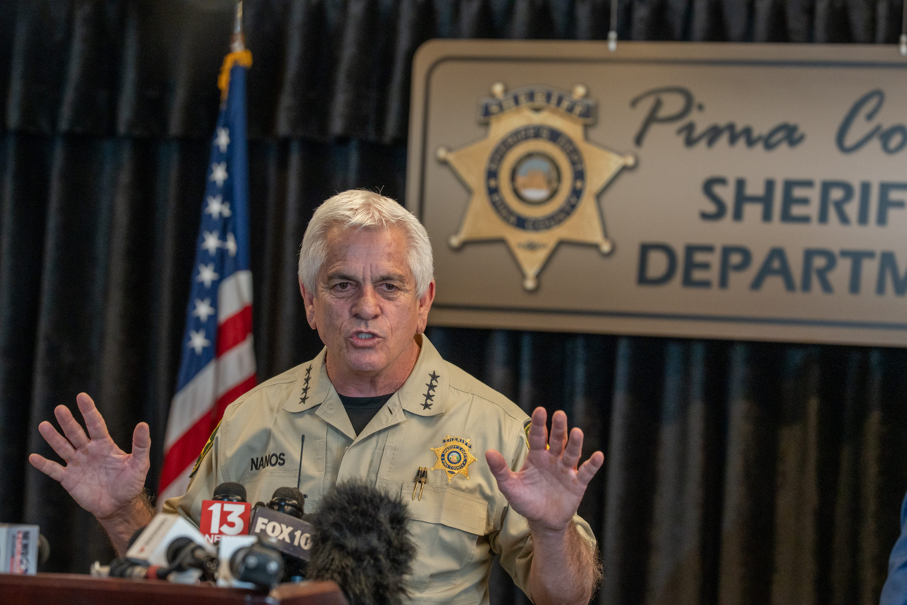 Pima County Sheriff, Chris Nanos, is seen on February 3, 2026, in Tucson, Arizona | Source: Getty Images