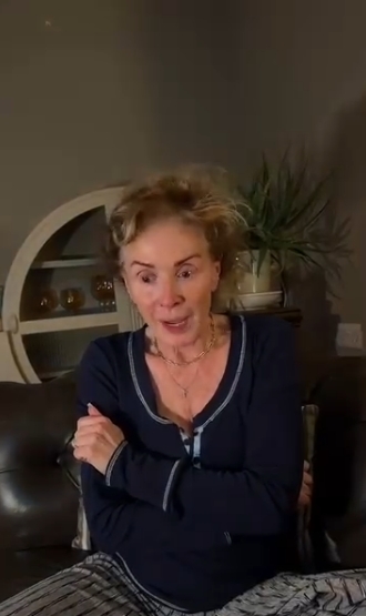 Folding her arms tightly across her chest, Beverley Callard becomes more animated as she describes the frightening incident, her body language hinting at both vulnerability and the emotional weight of reliving the experience. | Source: Instagram/beverleycallard