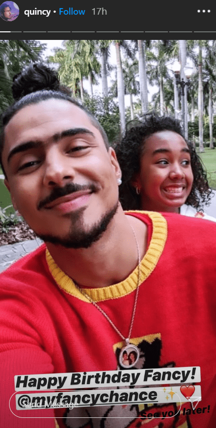 Quincy Combs wishing his sister, Chance Combs, a happy birthday | Photo: Instagram/quincy