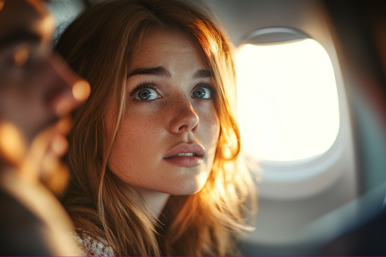 A woman inside an aircraft | Source: Midjourney