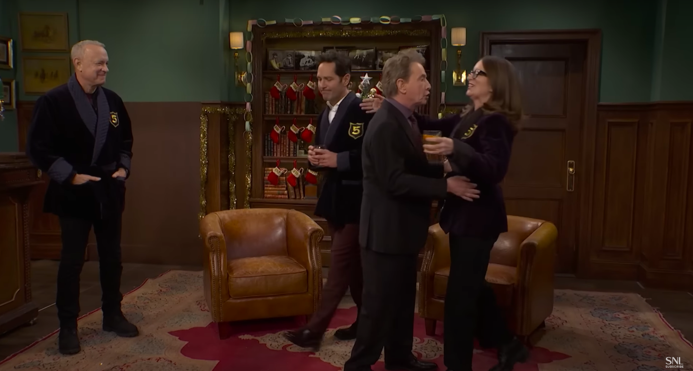 Tom Hanks, Paul Rudd, Martin Short, and Tina Fey. | Source: YouTube/Saturday Night Live