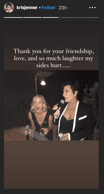 Jennifer Lawrence and Kris Jenner both appear to be laughing. | Photo: Instagram/@krisjenner