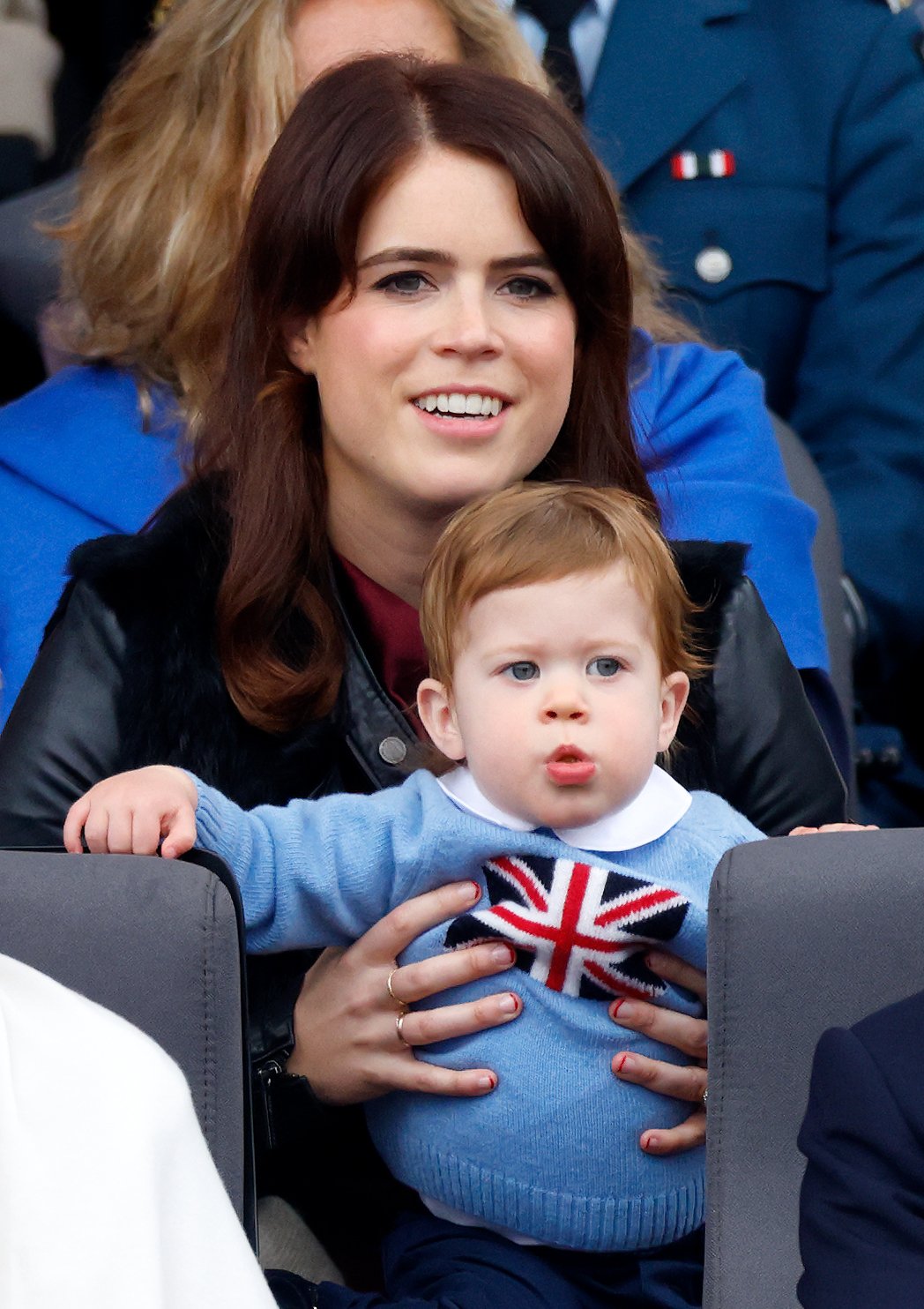 Princess Eugenie and son August Brooksbank at the Platinum Pageant on The Mall on June 5, 2022, in London, England | Source: Getty Images