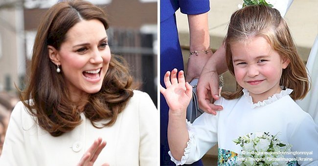 Princess Charlotte adorably repeated her mother's movement on Princess Eugenie's wedding photo