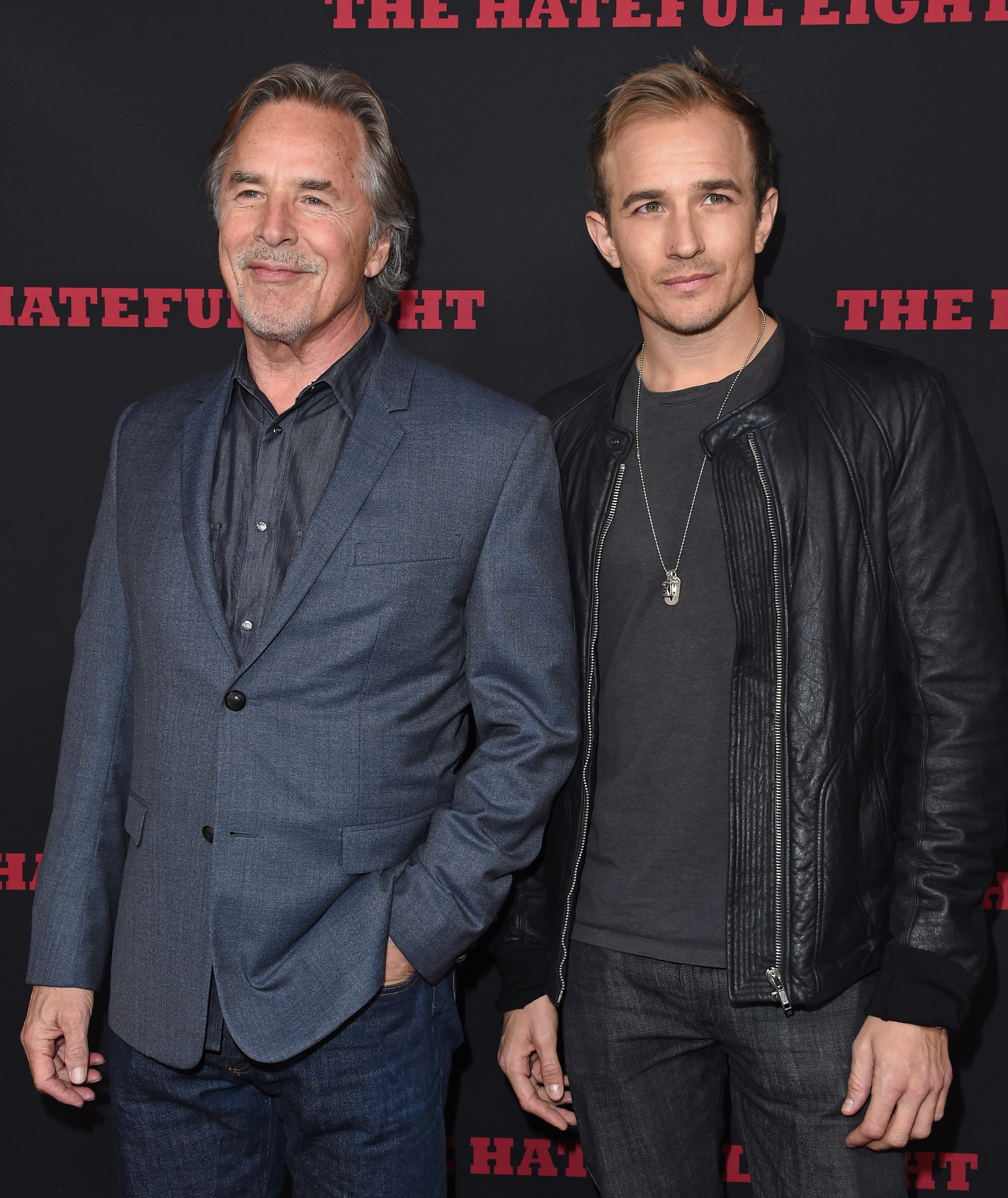 Don Johnson and Jesse Johnson at the Los Angeles premiere of "The Hateful Eight" at ArcLight Cinemas Cinerama Dome in Hollywood, California, on December 7, 2015 | Source: Getty Images