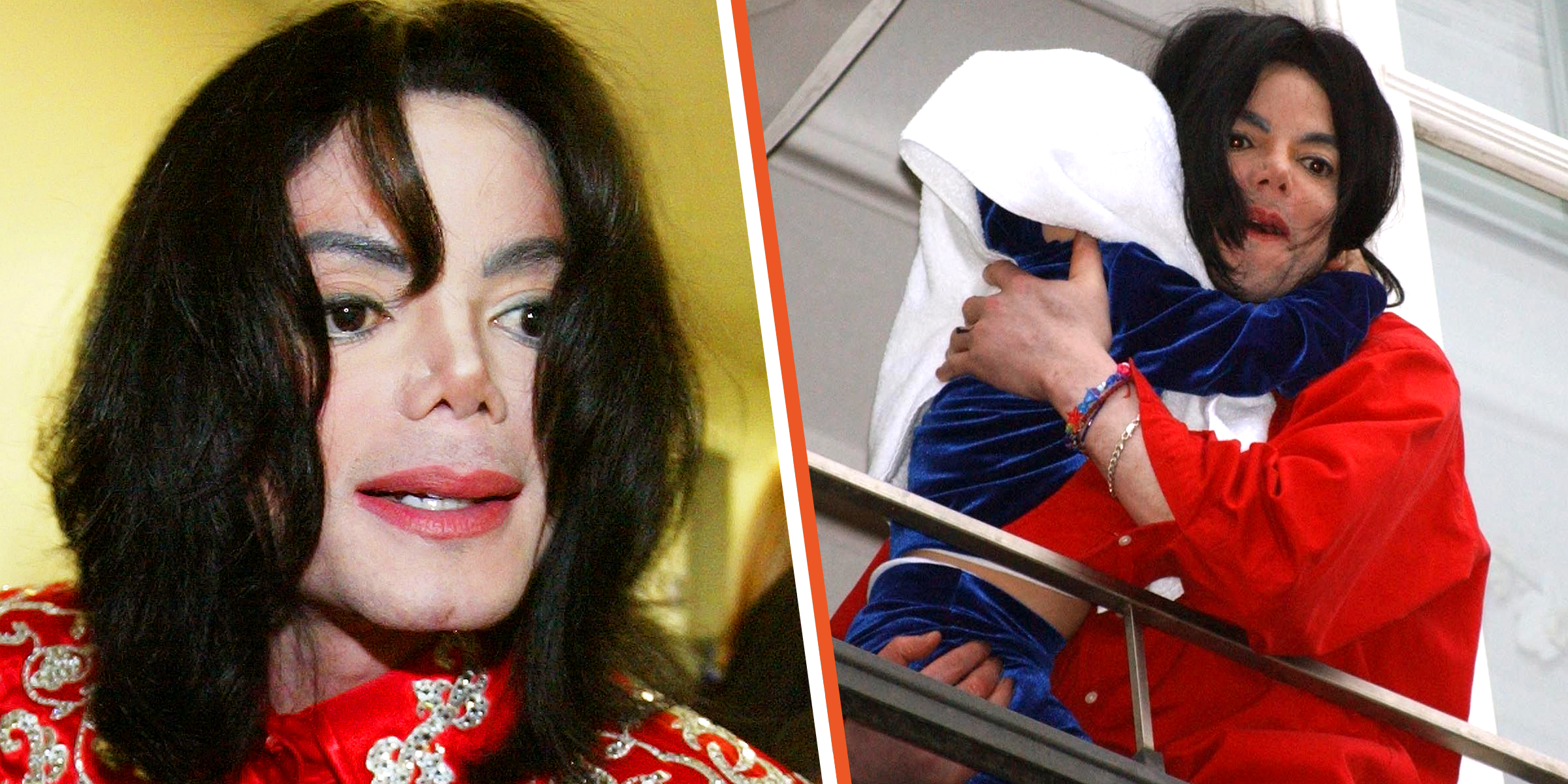 Michael Jackson, 2004 | Michael Jackson and Paris Jackson, 2002 | Source: Getty Images