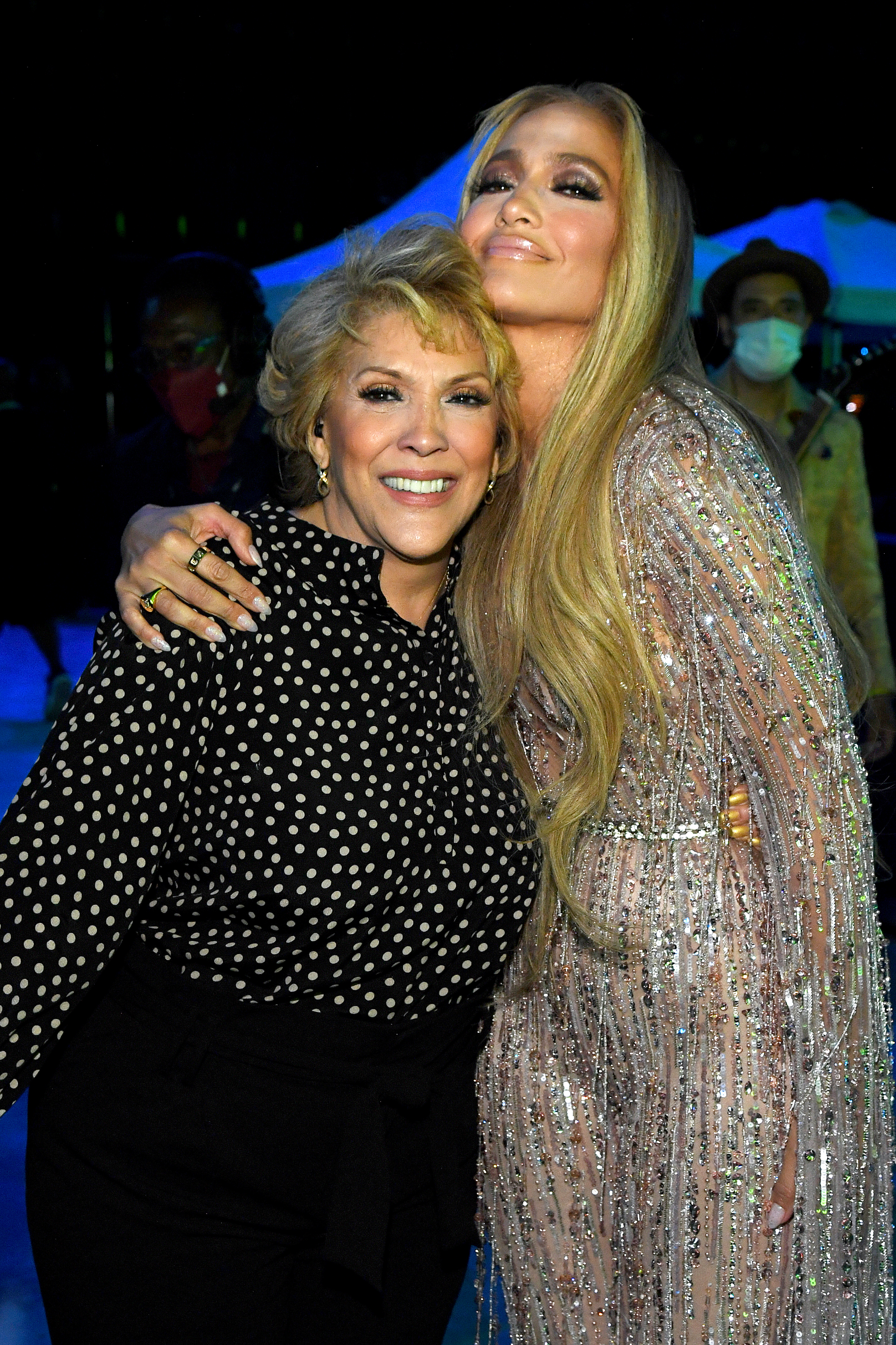 Jennifer Lopez and Guadalupe Rodríguez backstage during Global Citizen VAX LIVE: The Concert To Reunite The World in Inglewood, California, on May 2, 2021. | Source: Getty Images