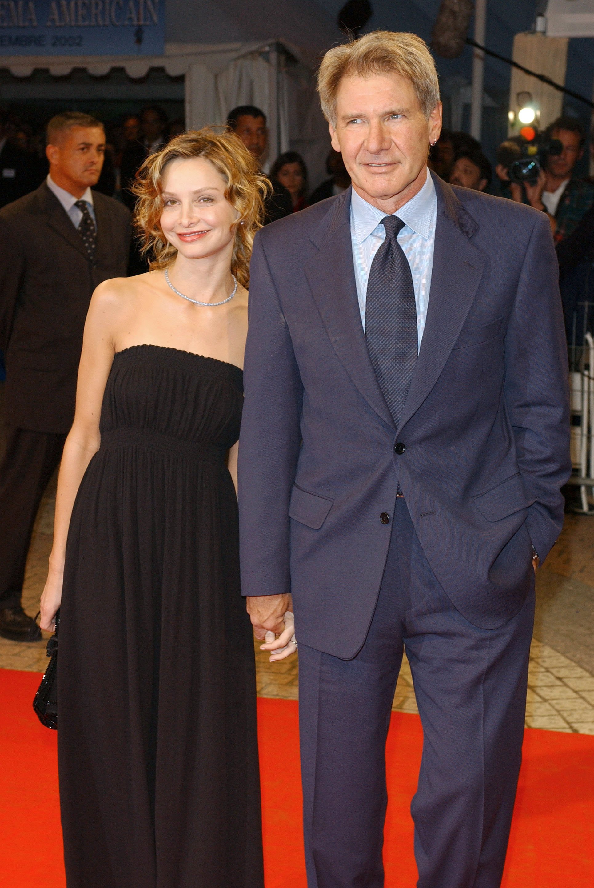 Calista Flockhart and Harrison Ford at the "K-19: The Widow Maker" premiere at the Deauville Festival of American Cinema on September 3, 2002. | Source: Getty Images